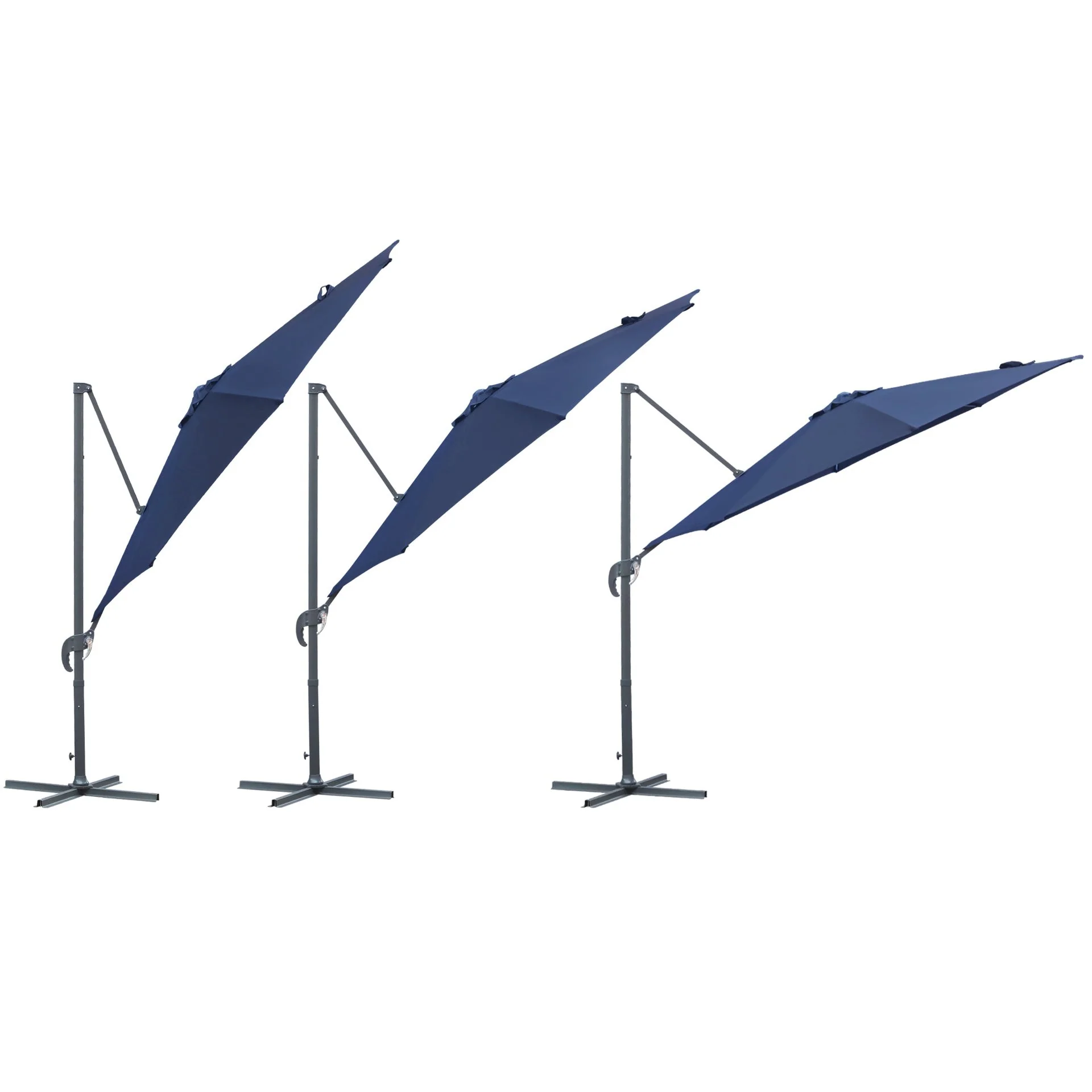 Toughout Totara Outdoor Cantilever Umbrella 3m - Navy - Image 7