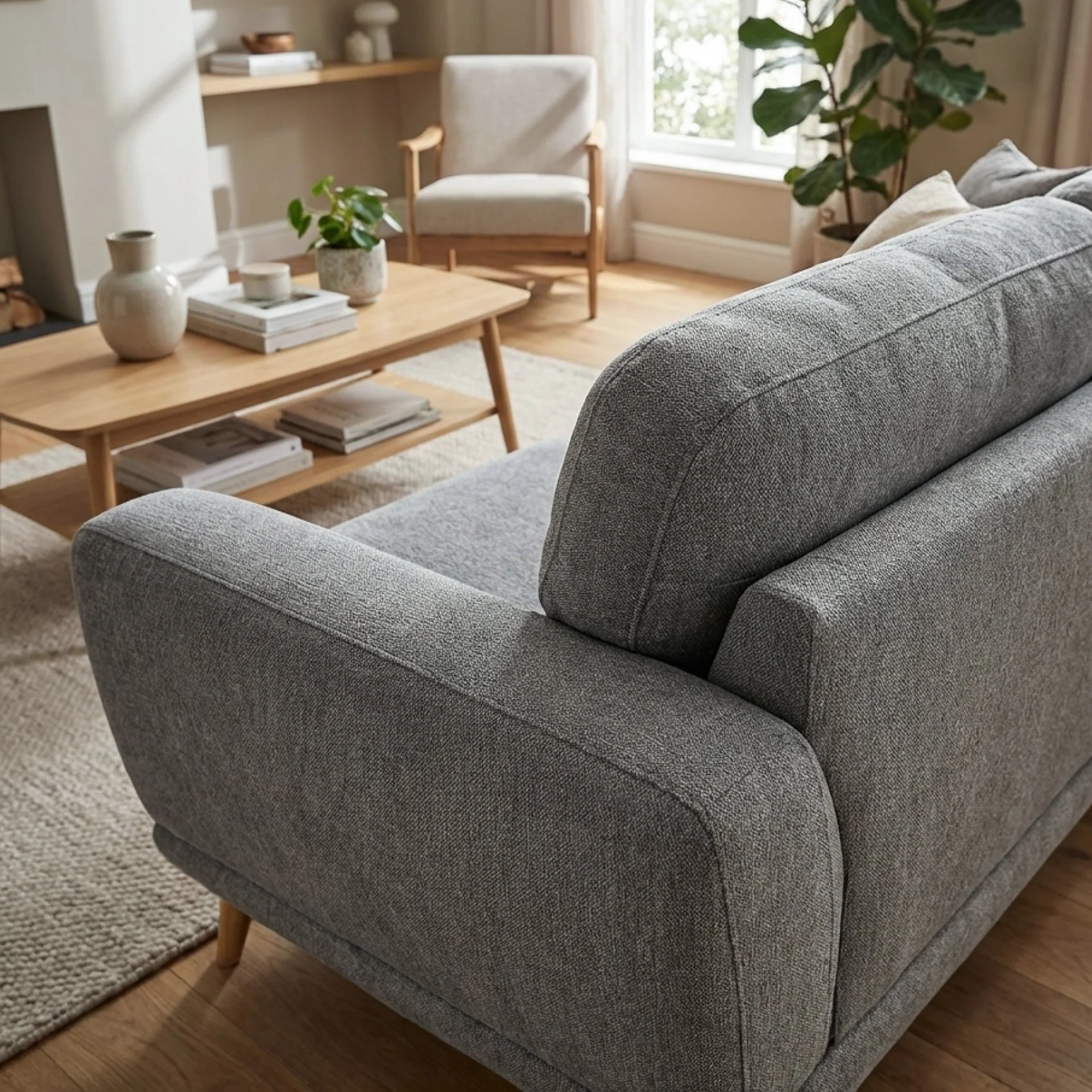 Tova Chenille 2 Seater Sofa - Ash Grey - Image 6