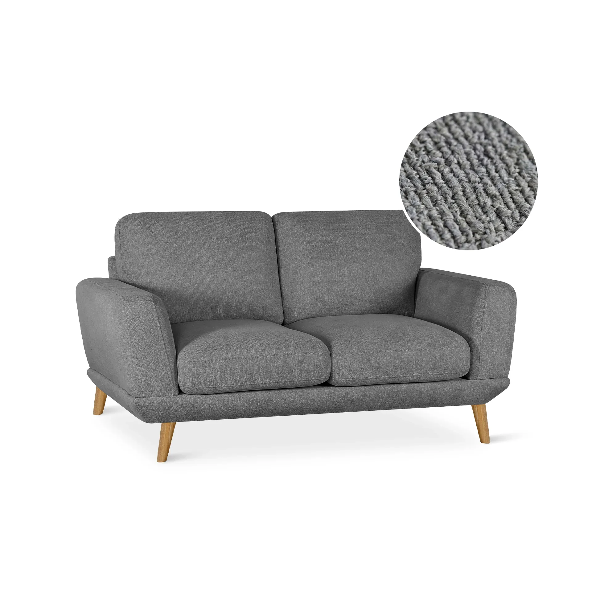 Tova Chenille 2 Seater Sofa - Ash Grey - Image 7