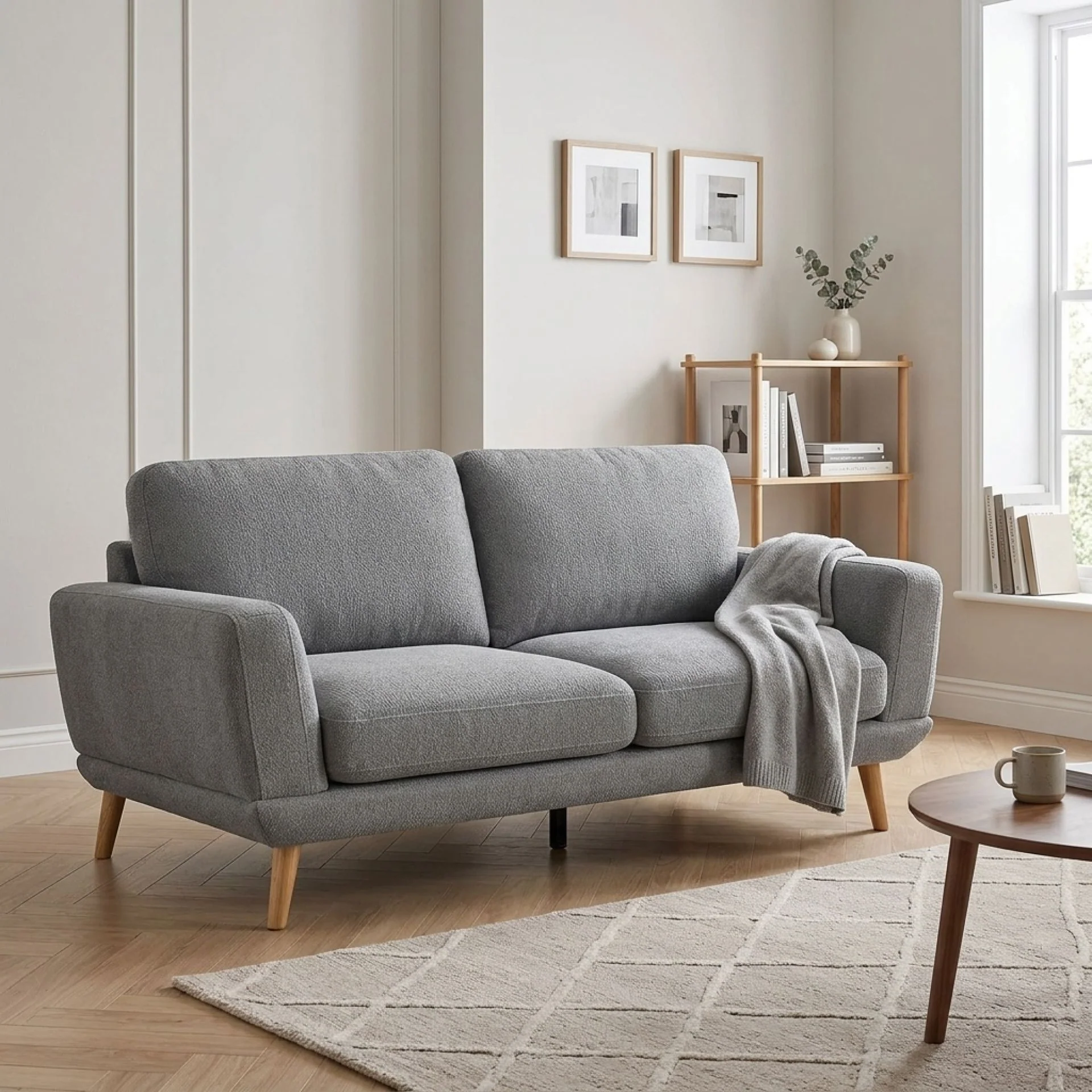 Tova Chenille 3 Seater Sofa - Ash Grey - Image 3