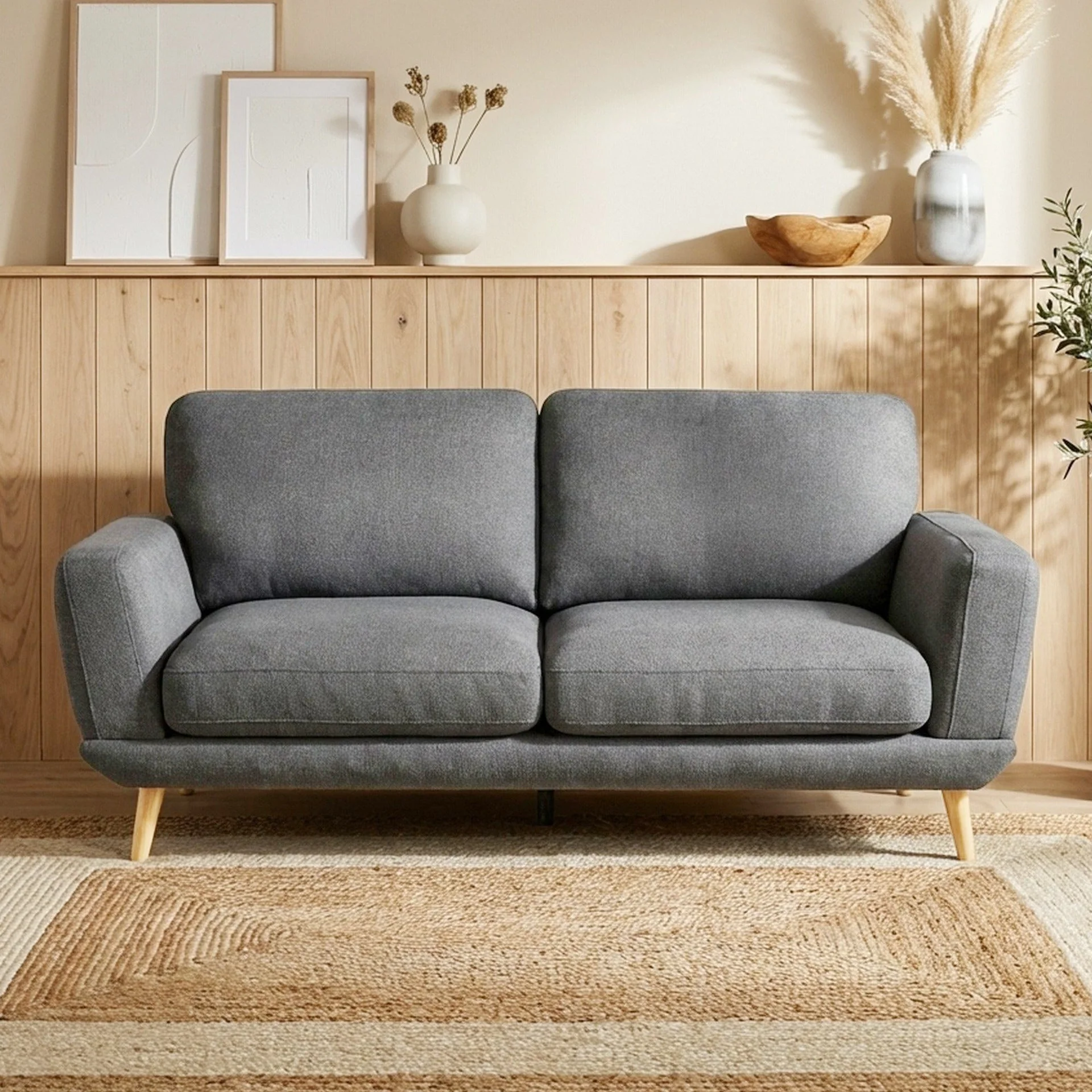 Tova Chenille 3 Seater Sofa - Ash Grey - Image 5