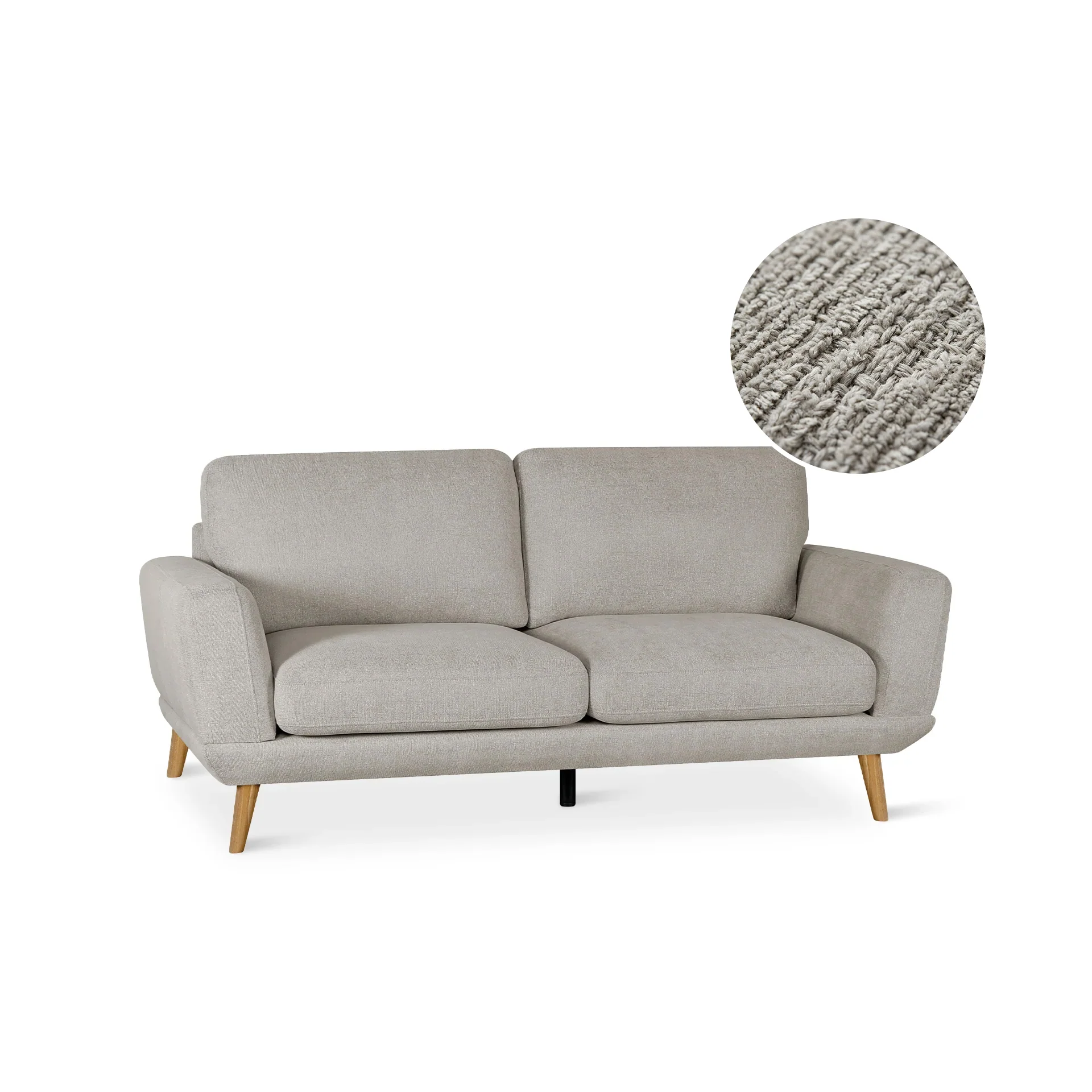 Tova Chenille 3 Seater Sofa - Beige - Image 7