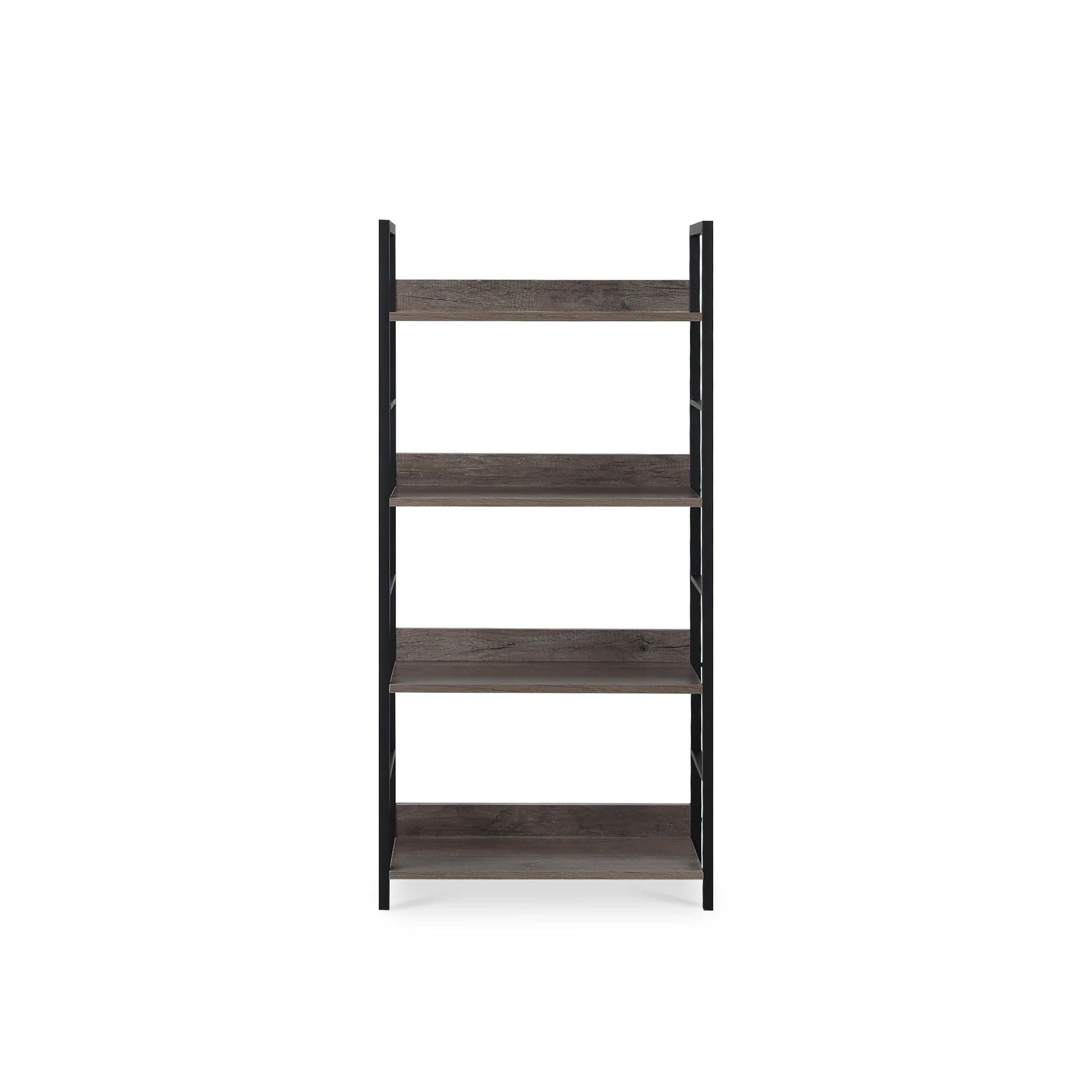 Towai 4 Tier Storage Shelf - Grey Oak + Black - Image 10