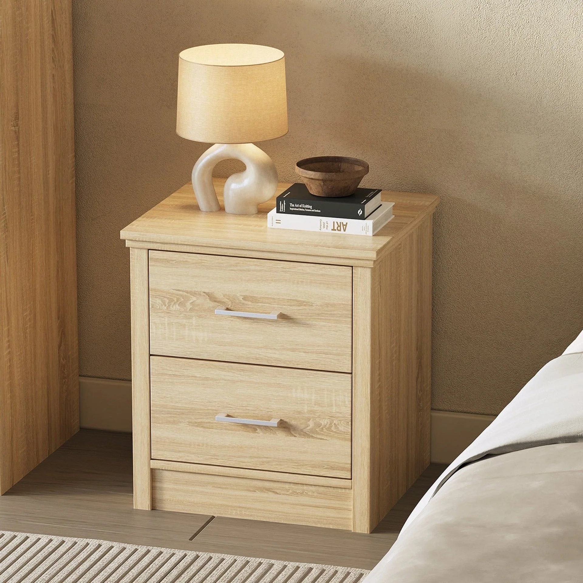 Trace Bedside Table - Oak