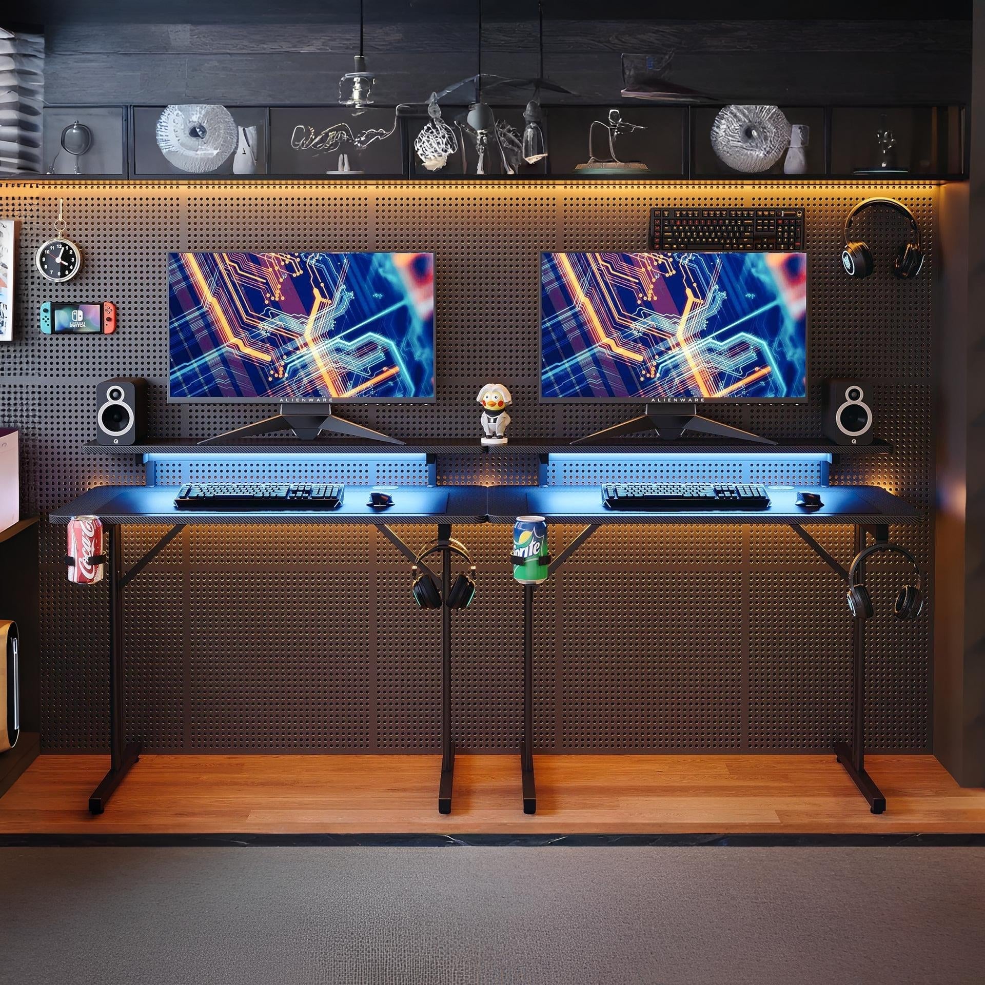 Tucker 100cm LED Gaming Desk - Carbon Black - Image 3