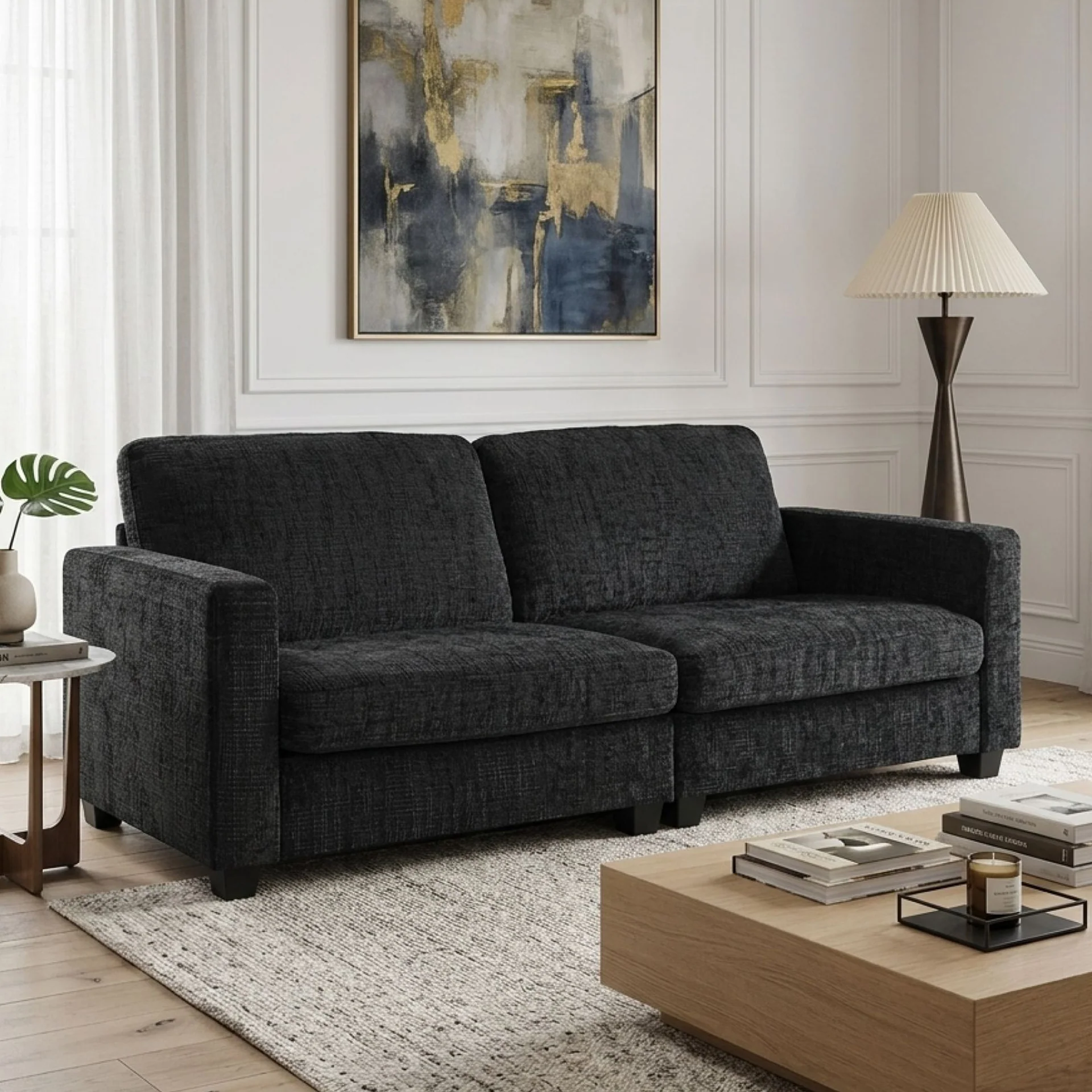 Tussock 3 Seater Sofa - Dark Grey - Image 4