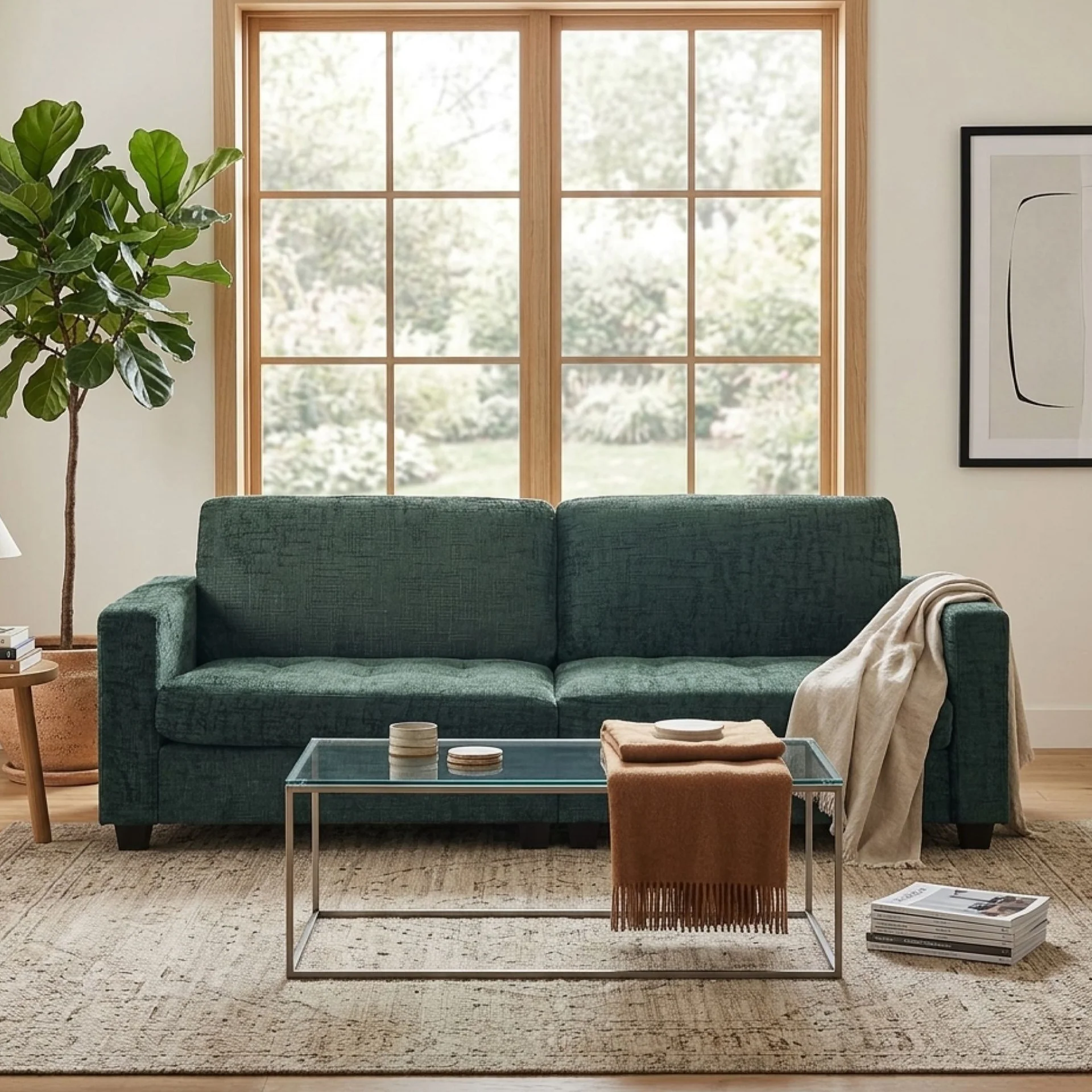 Tussock 3 Seater Sofa - Green - Image 6