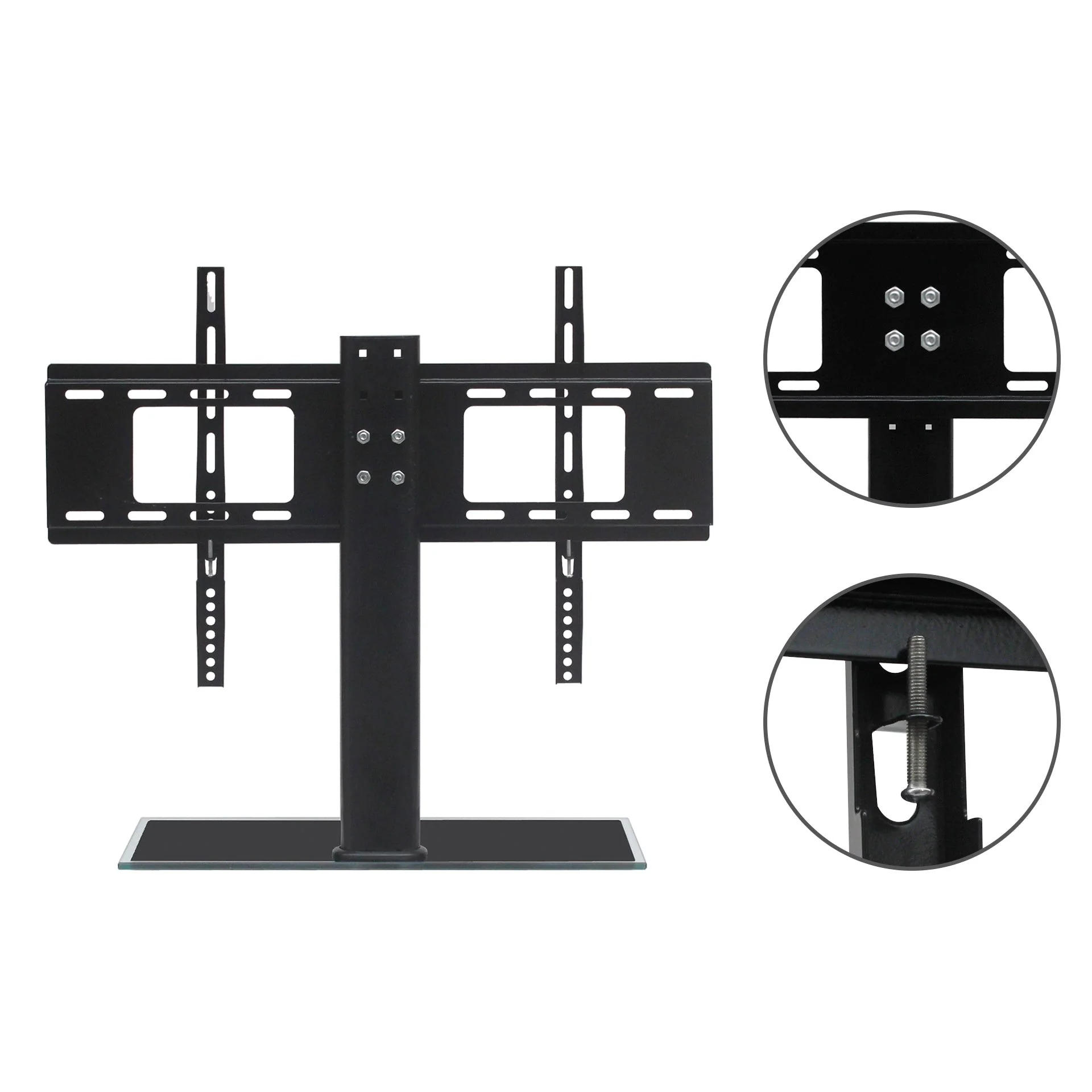TV Stand With Glass Base Height Adjustable 32-55" - Image 5