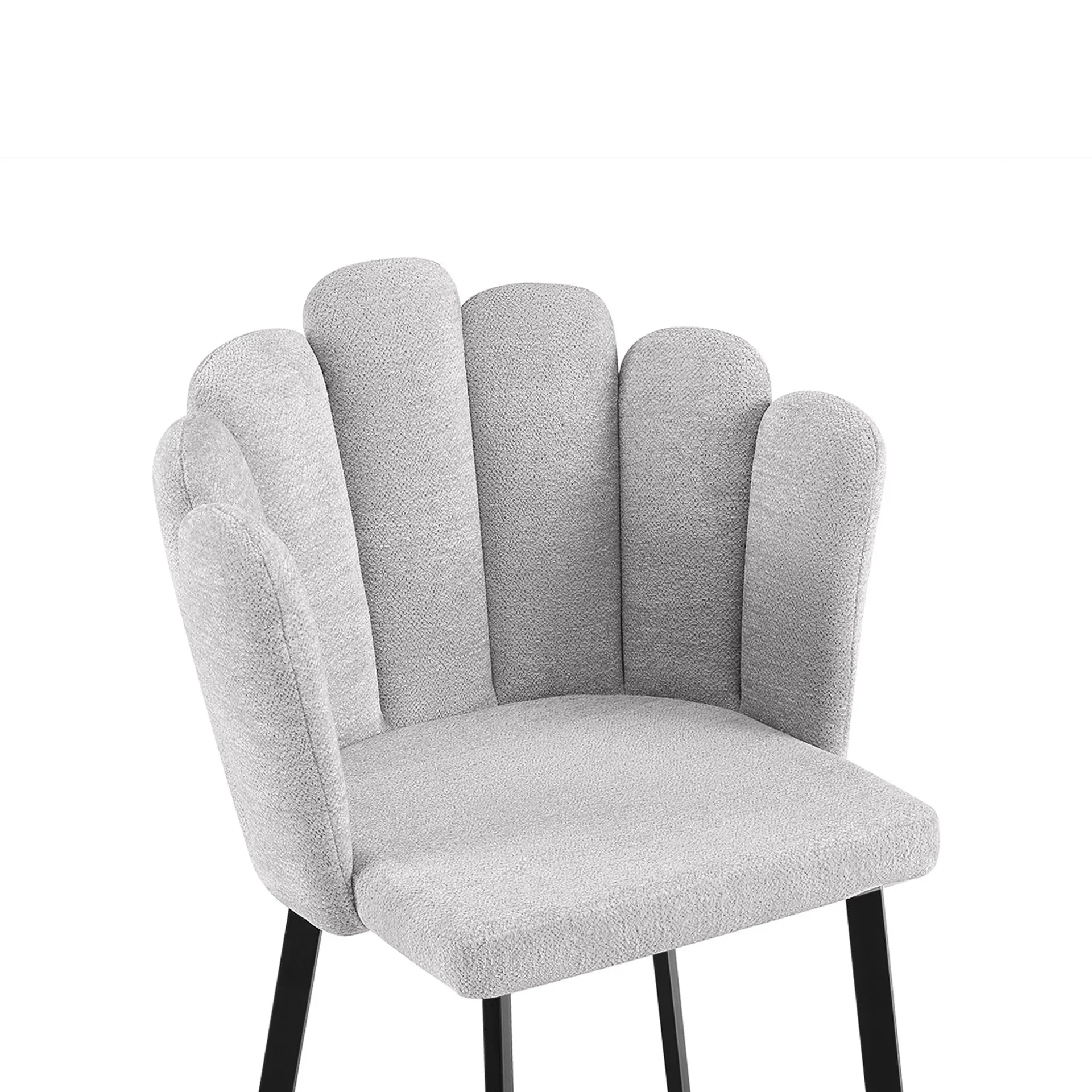 Urban Petal-shaped Upholstered Dining Chair - Set of 2 - Light Grey - Image 10