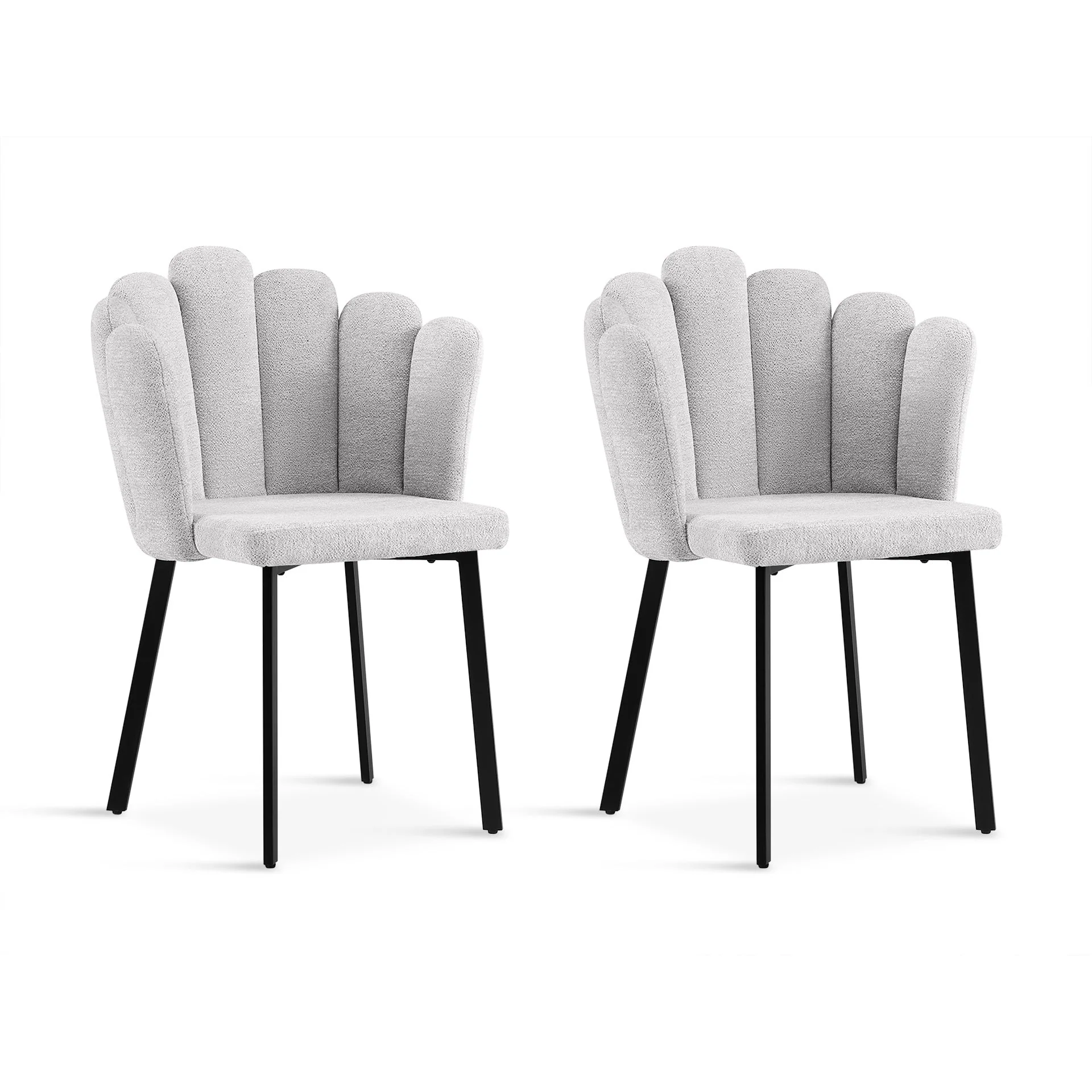 Urban Petal-shaped Upholstered Dining Chair - Set of 2 - Light Grey - Image 6