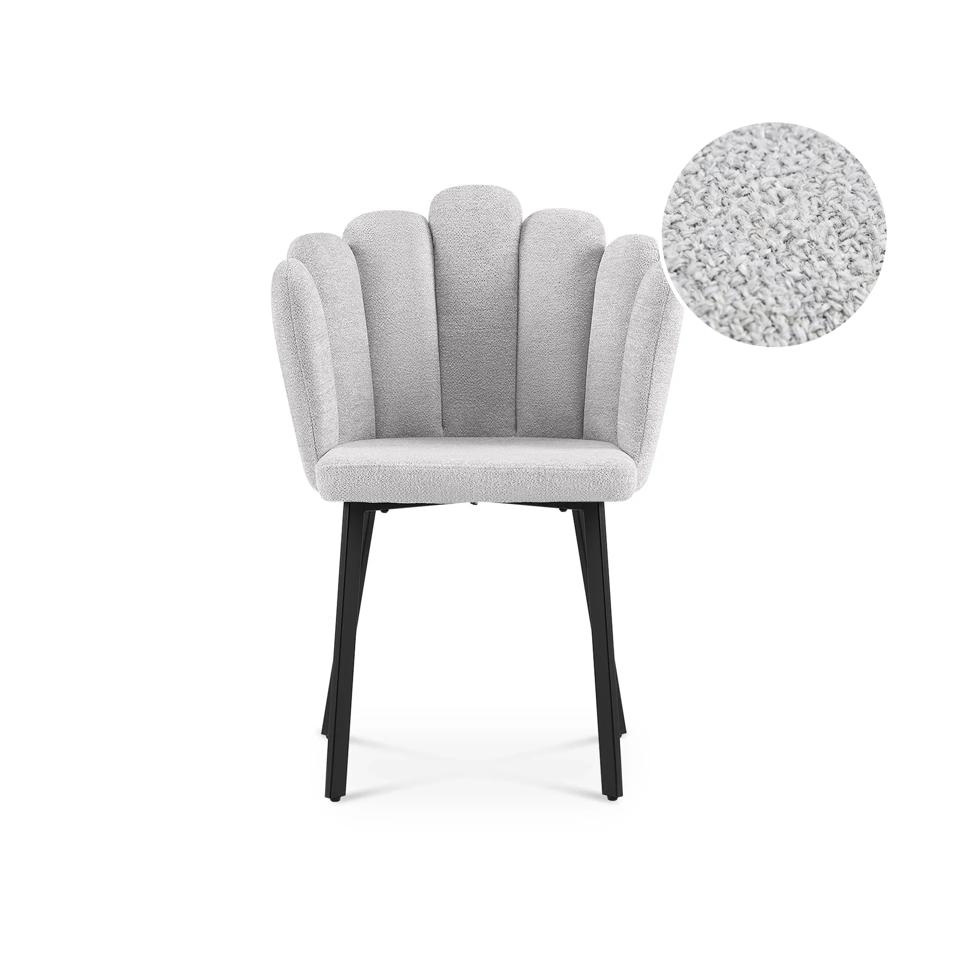Urban Petal-shaped Upholstered Dining Chair - Set of 2 - Light Grey - Image 7