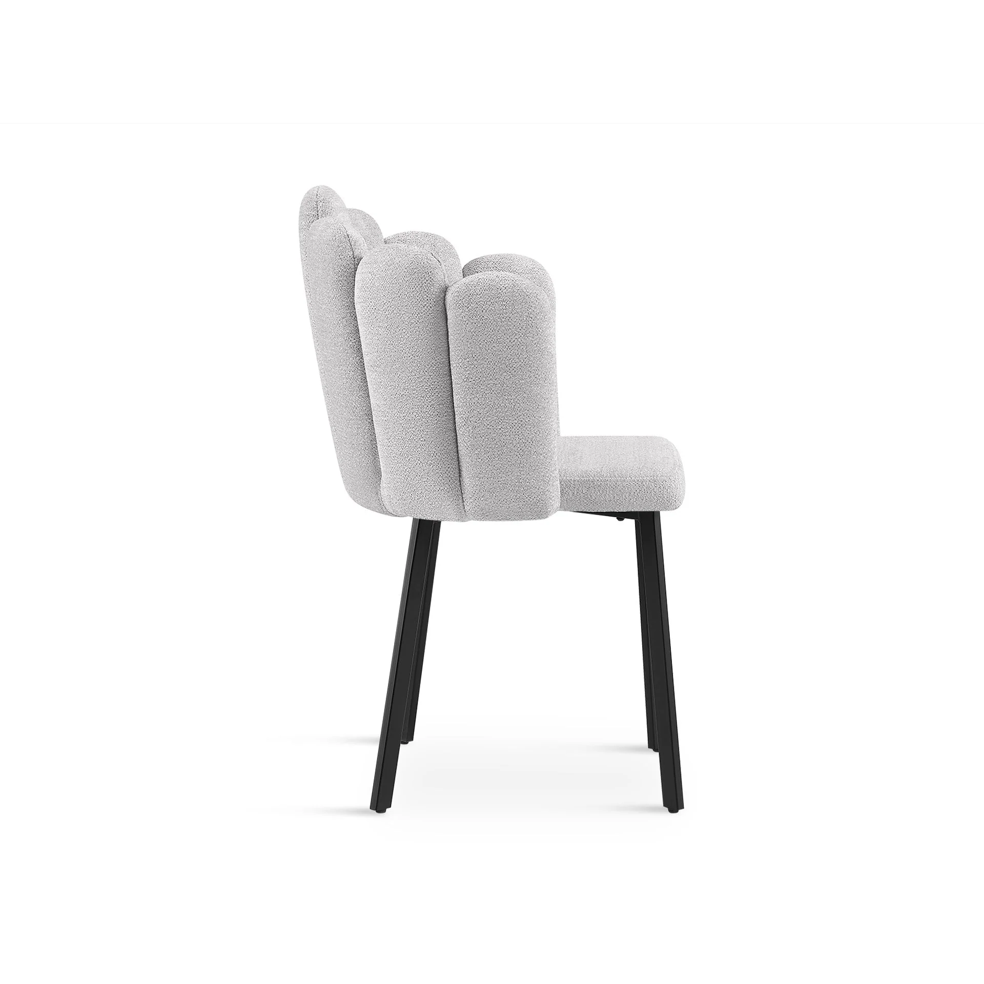 Urban Petal-shaped Upholstered Dining Chair - Set of 2 - Light Grey - Image 8