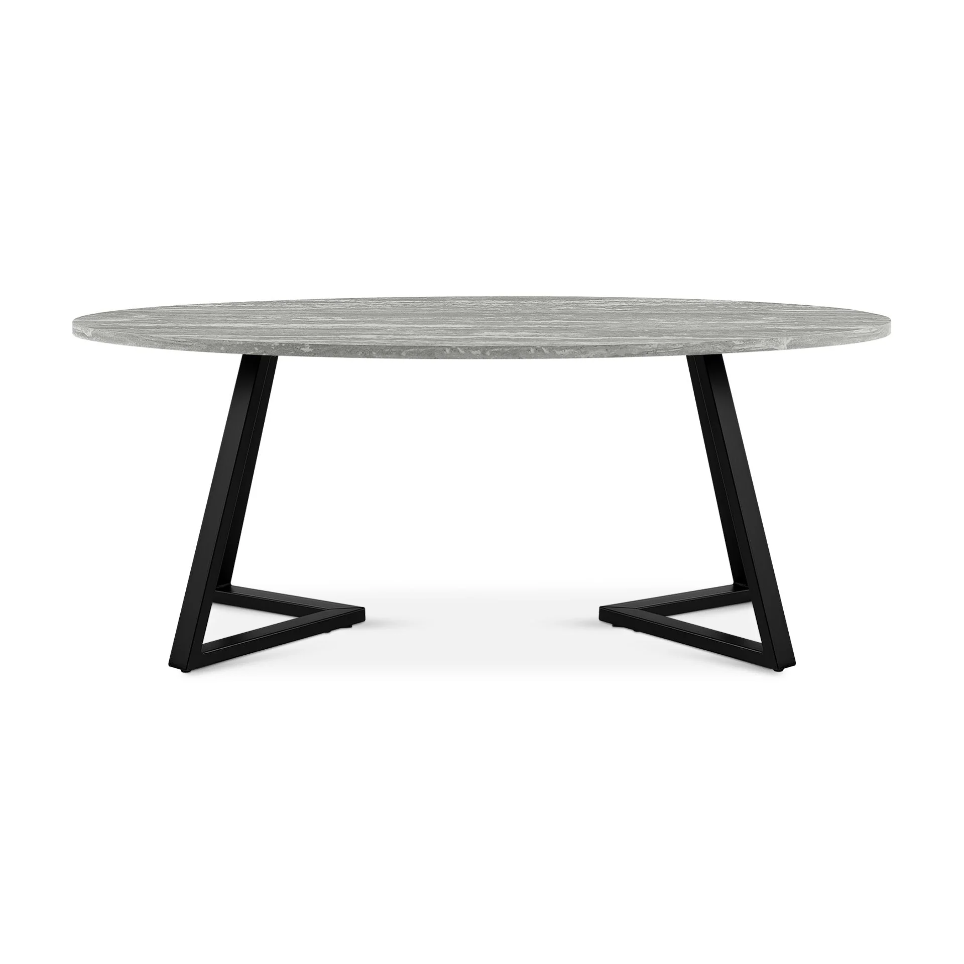 Ursula Oval Coffee Table 120 x 60cm - Grey + Black - Image 7
