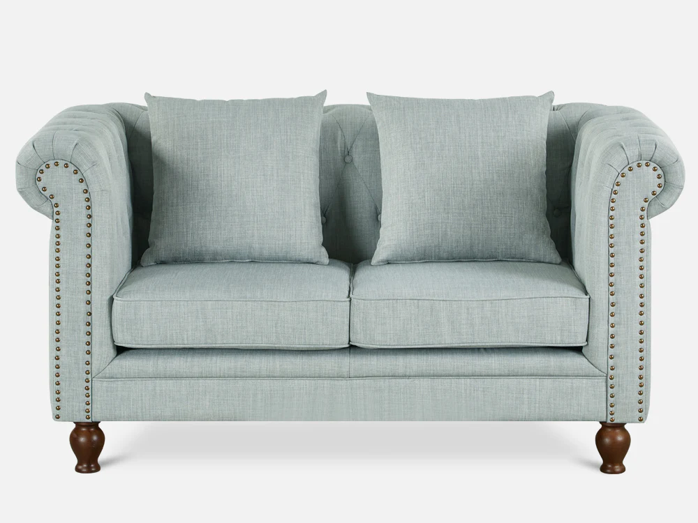 VAGAS 2 Seater Fabric Sofa - LIGHT GREY - Image 4