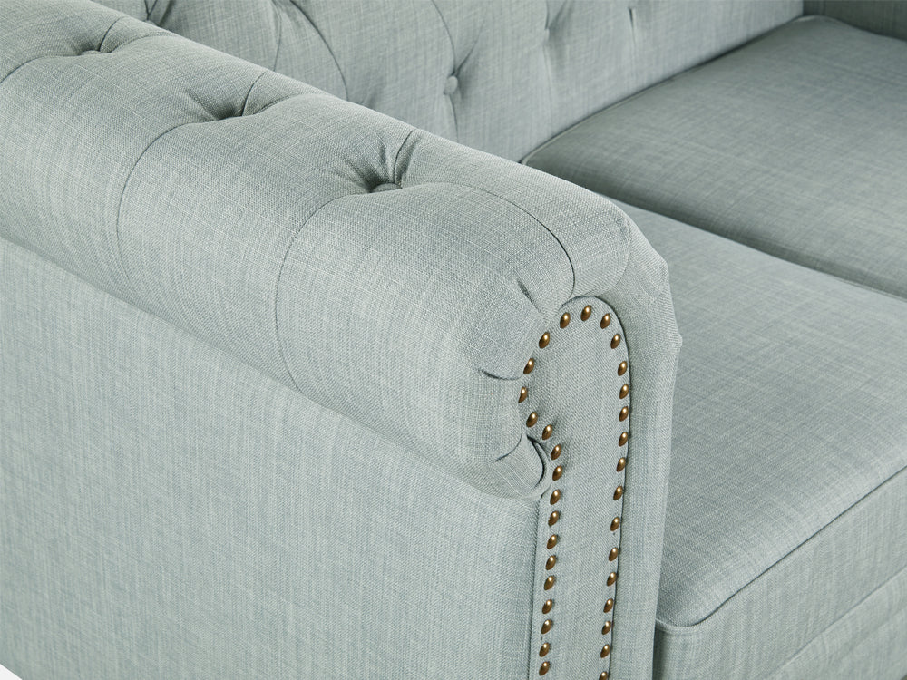 VAGAS 2 Seater Fabric Sofa - LIGHT GREY - Image 7