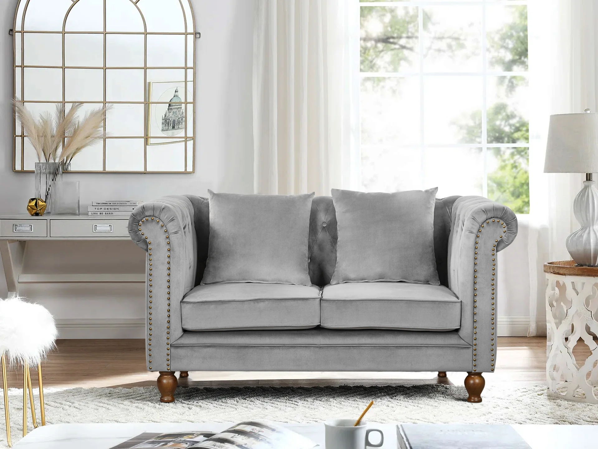 Vagas 2 Seater Sofa - Grey - Image 2