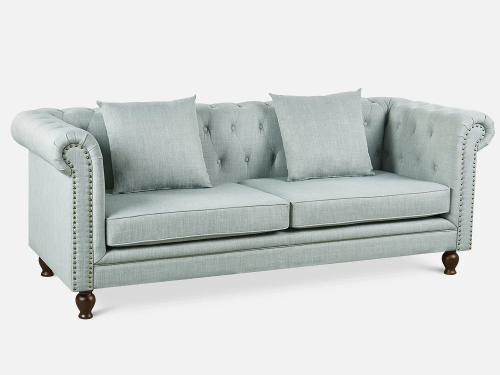 VAGAS 3 Seater Fabric Sofa - LIGHT GREY - Image 2