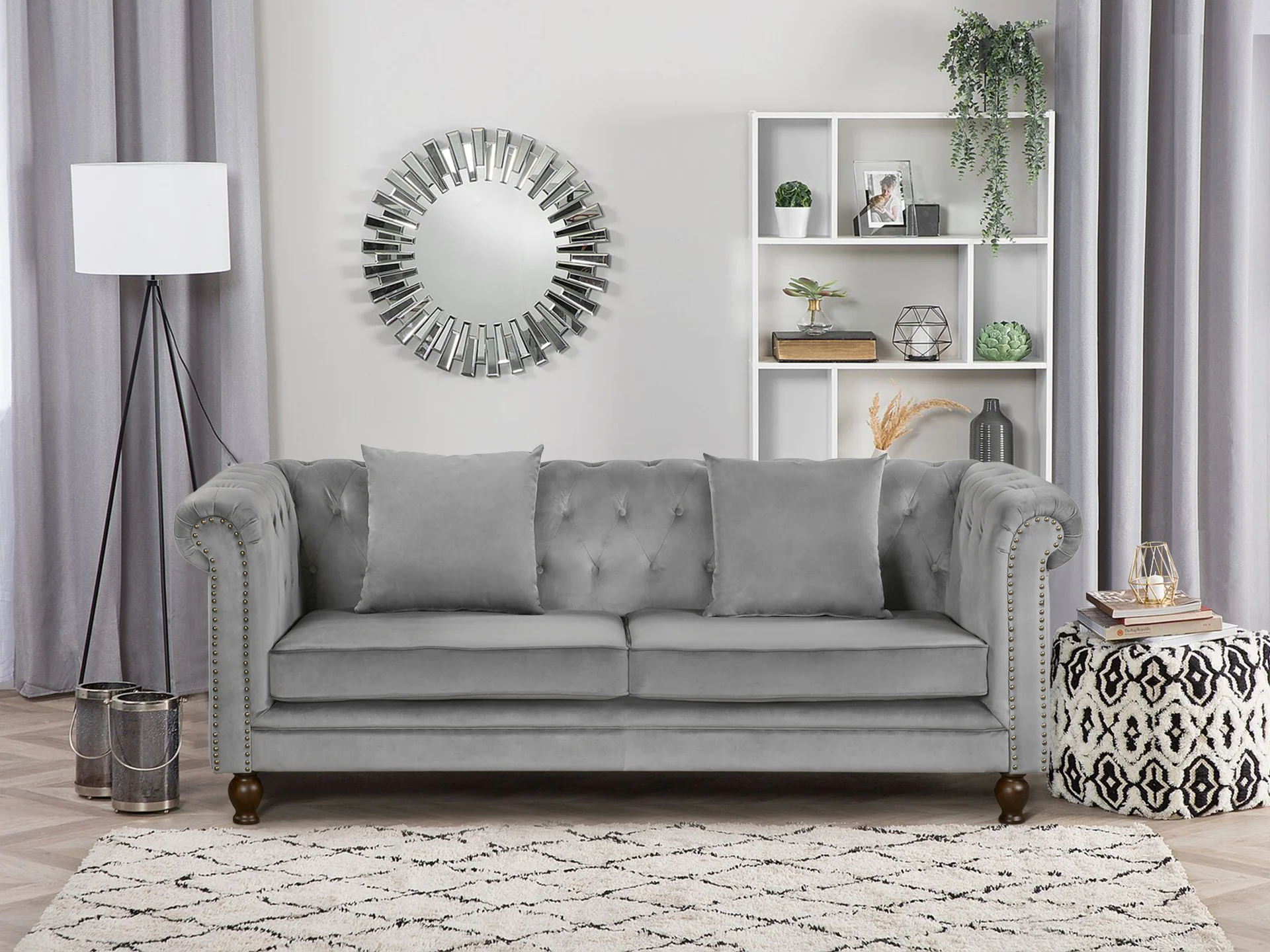 Vagas 3 Seater Sofa - Grey - Image 2