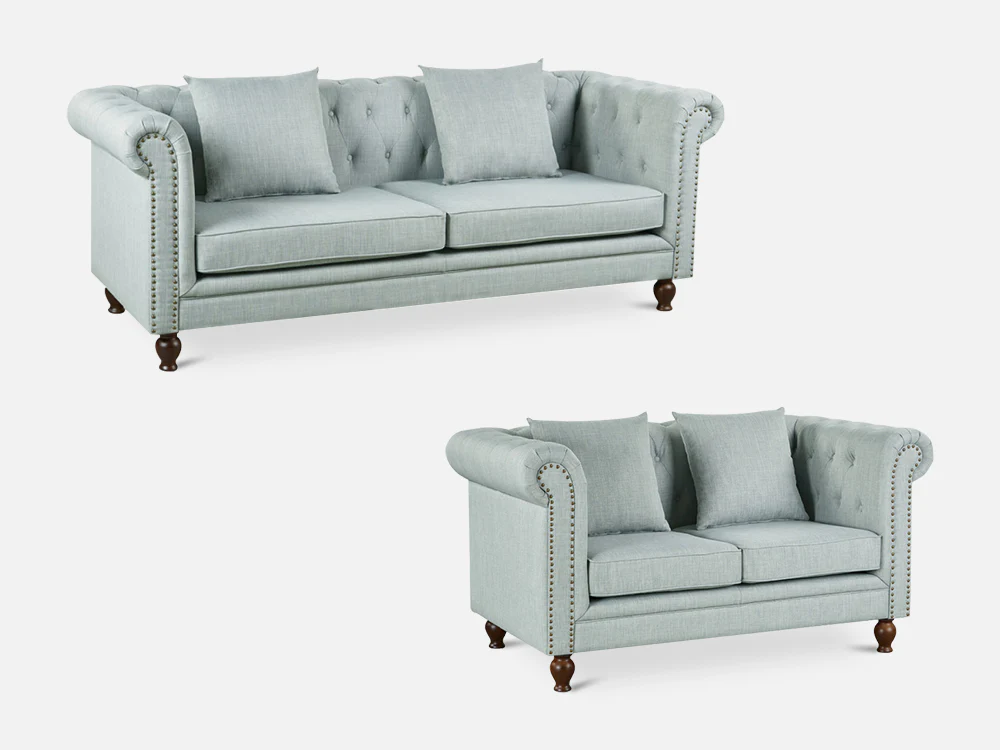 VAGAS Sofa Set 2PCS - LIGHT GREY - Image 2