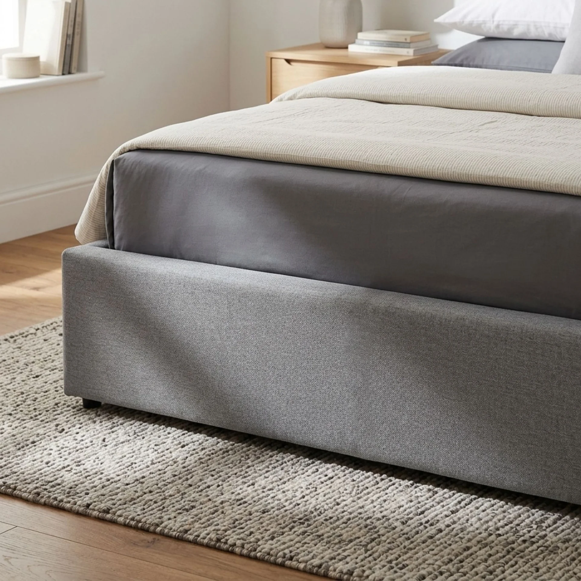 Vano Queen Gas Lift Bed Frame - Grey - Image 6