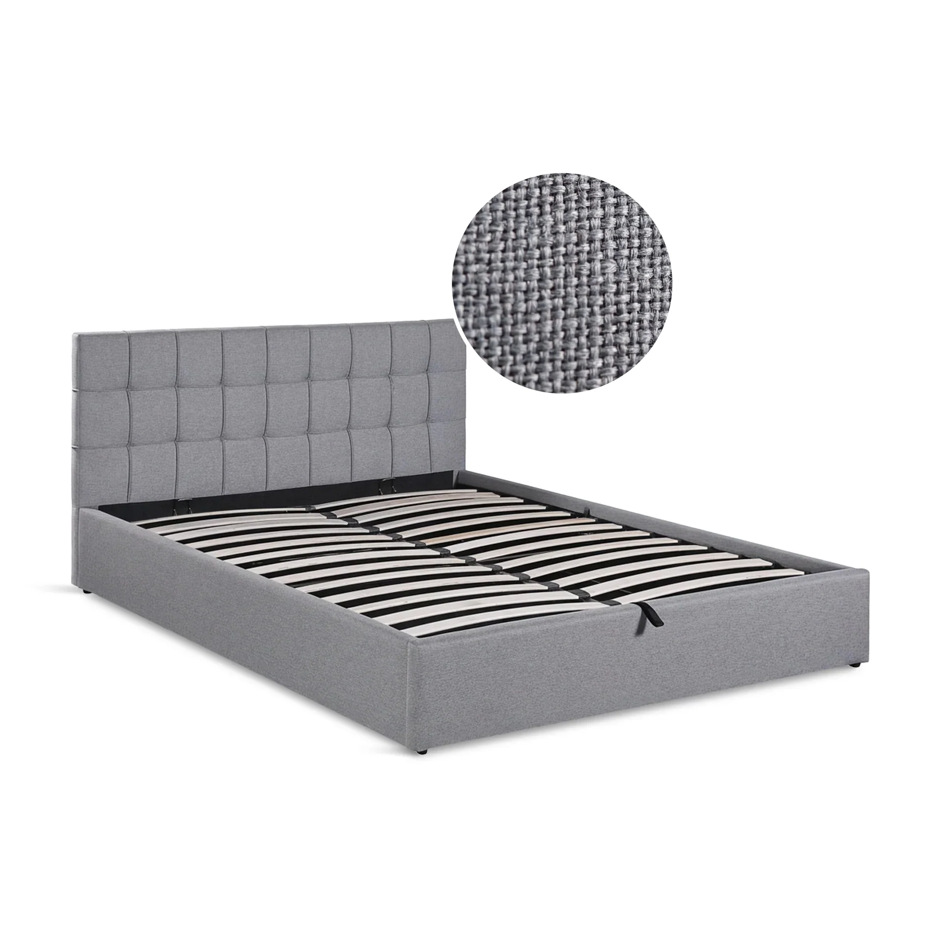 Vano Queen Gas Lift Bed Frame - Grey - Image 7