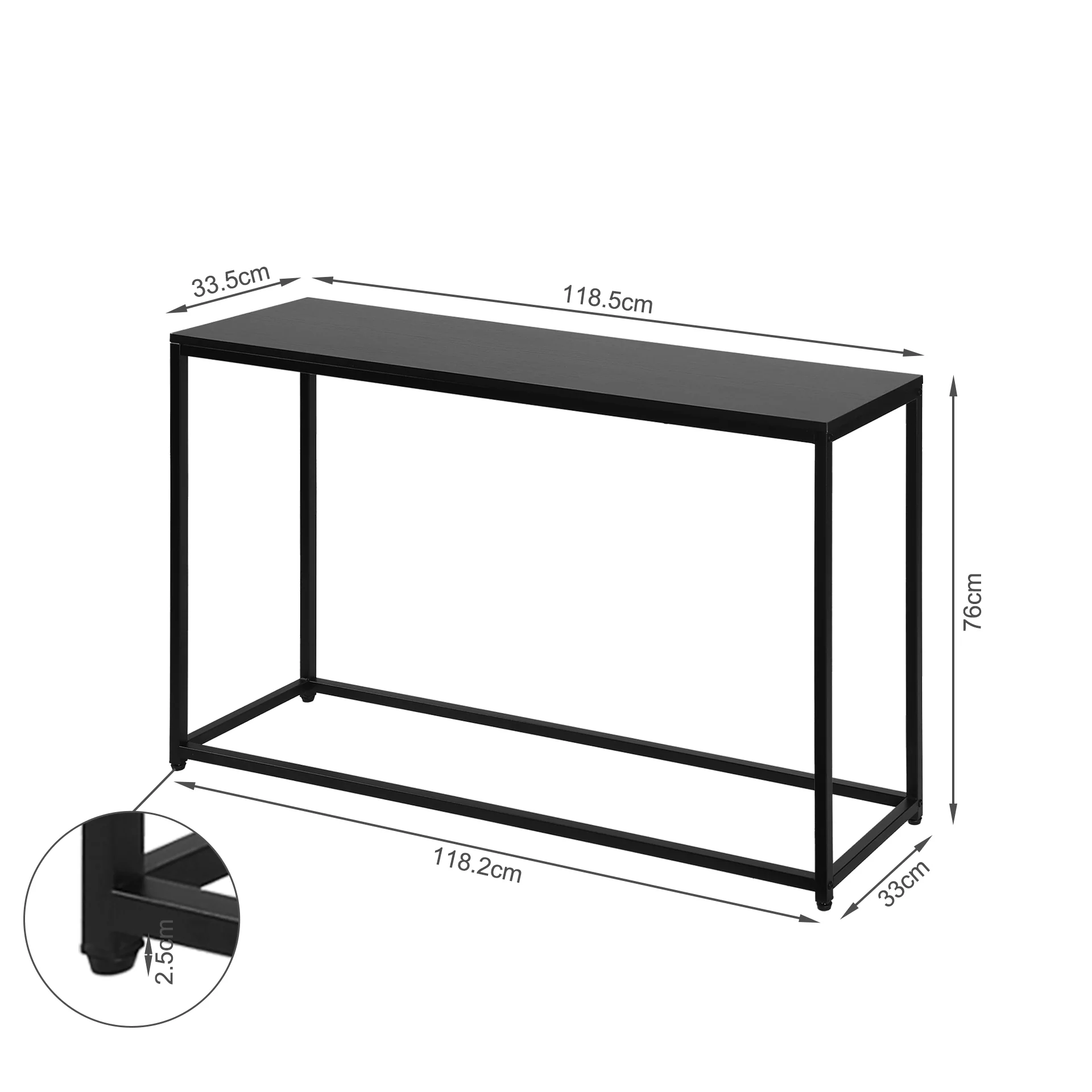 Varel Console Table - Black - Image 12