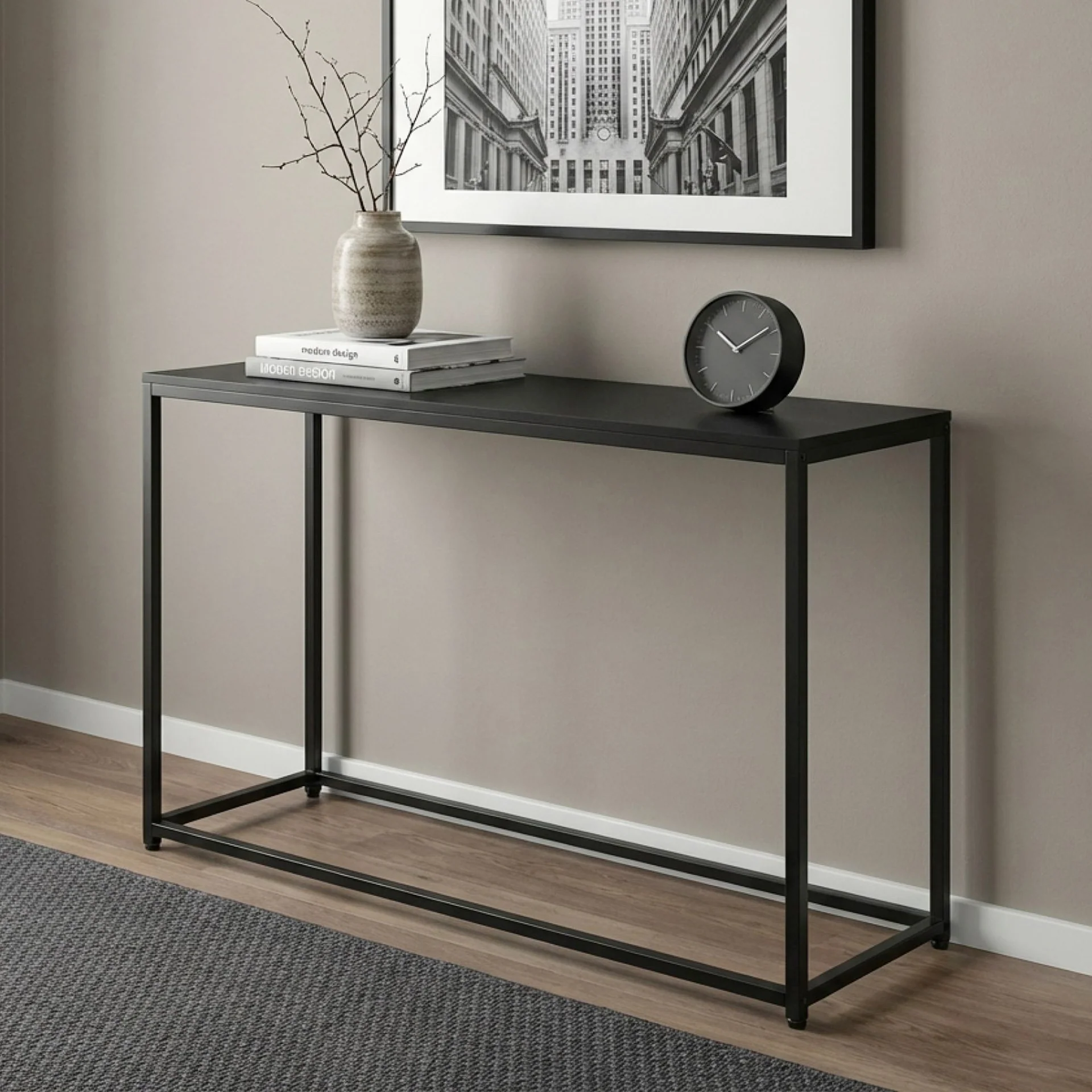 Varel Console Table - Black - Image 4