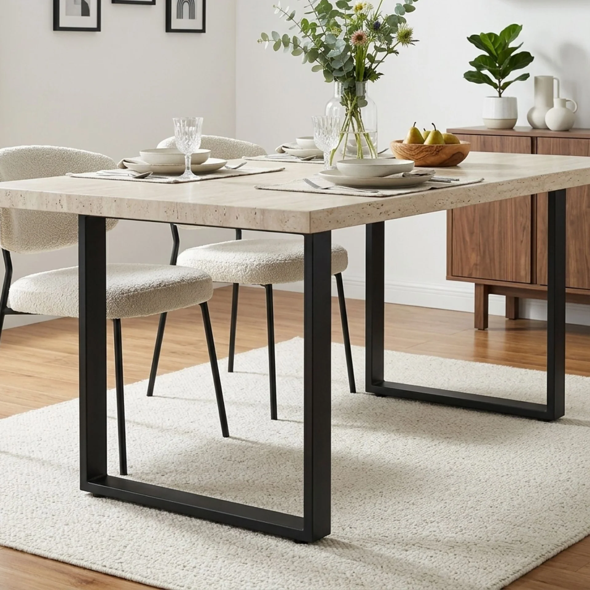 Varex Box Shape Metal Dining Table Legs 90x72.5cm - Set of 2 - Image 3