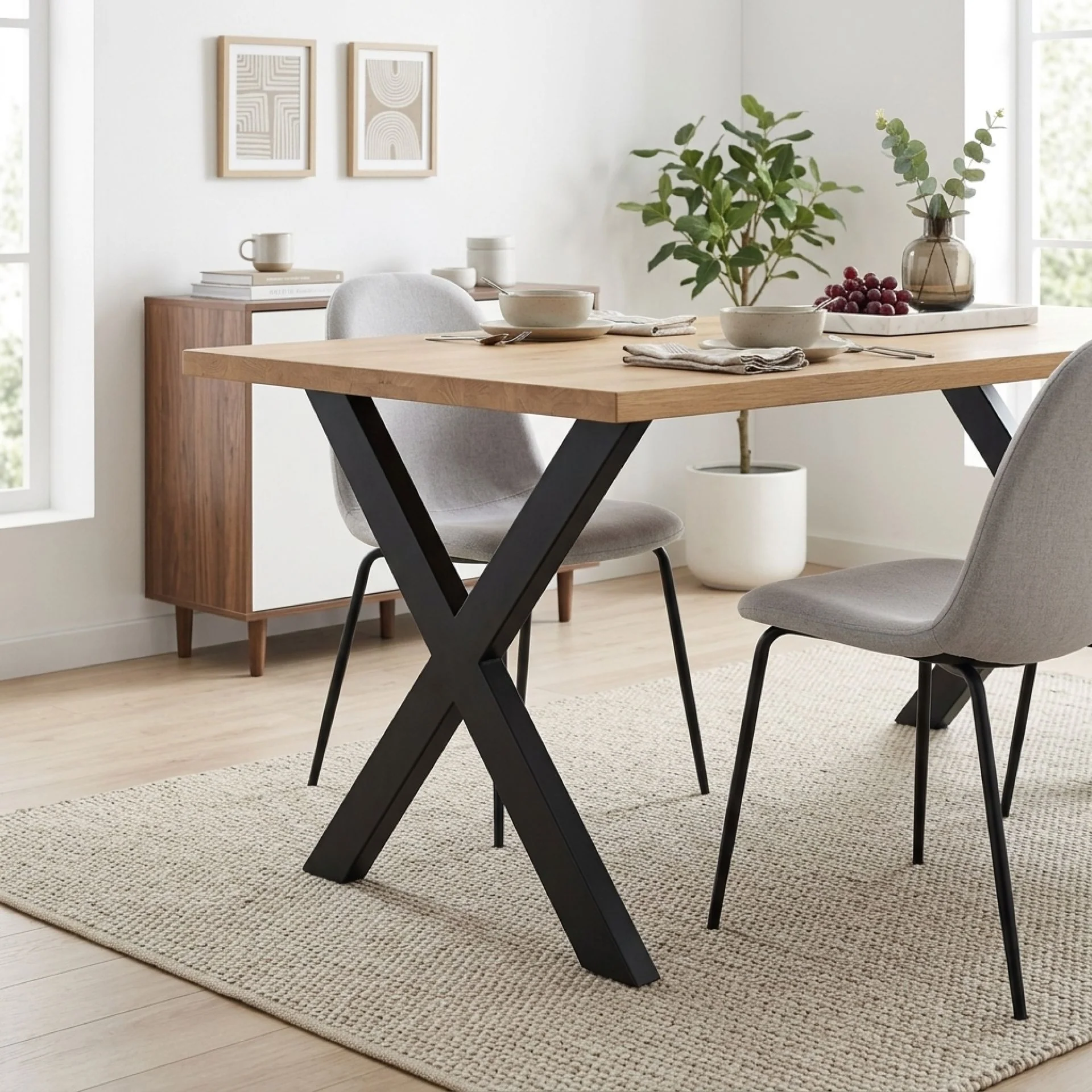Varex X-Shape Metal Dining Table Legs 60x71cm - Set of 2 - Image 3