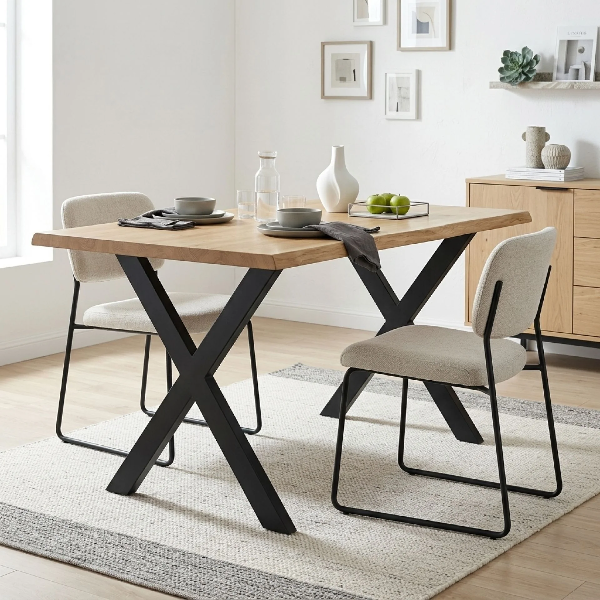 Varex X-Shape Metal Dining Table Legs 60x71cm - Set of 2 - Image 4