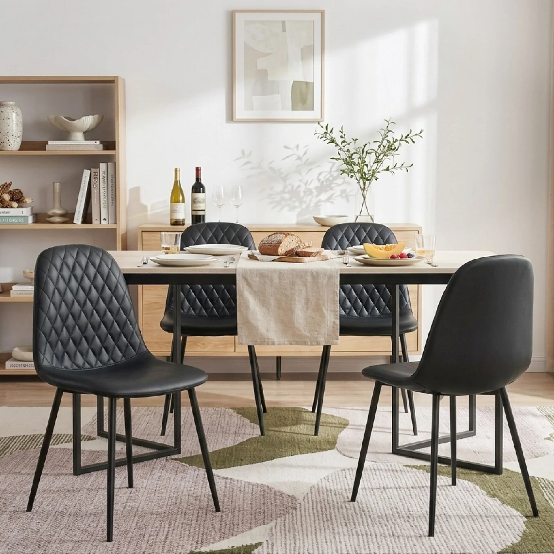 Varo PU Dining Chair - Set of 4 - Black