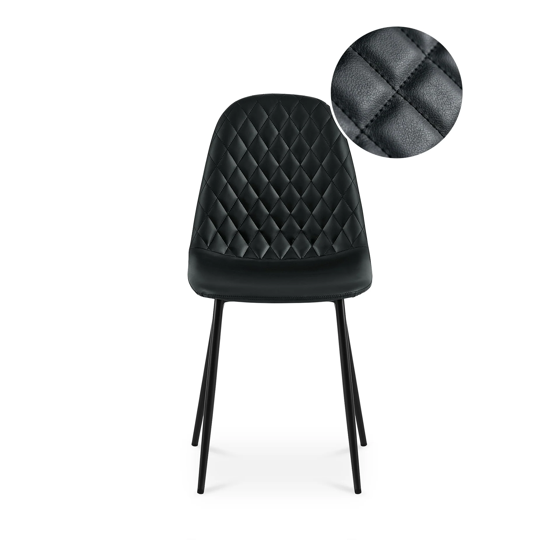Varo PU Dining Chair - Set of 4 - Black - Image 6