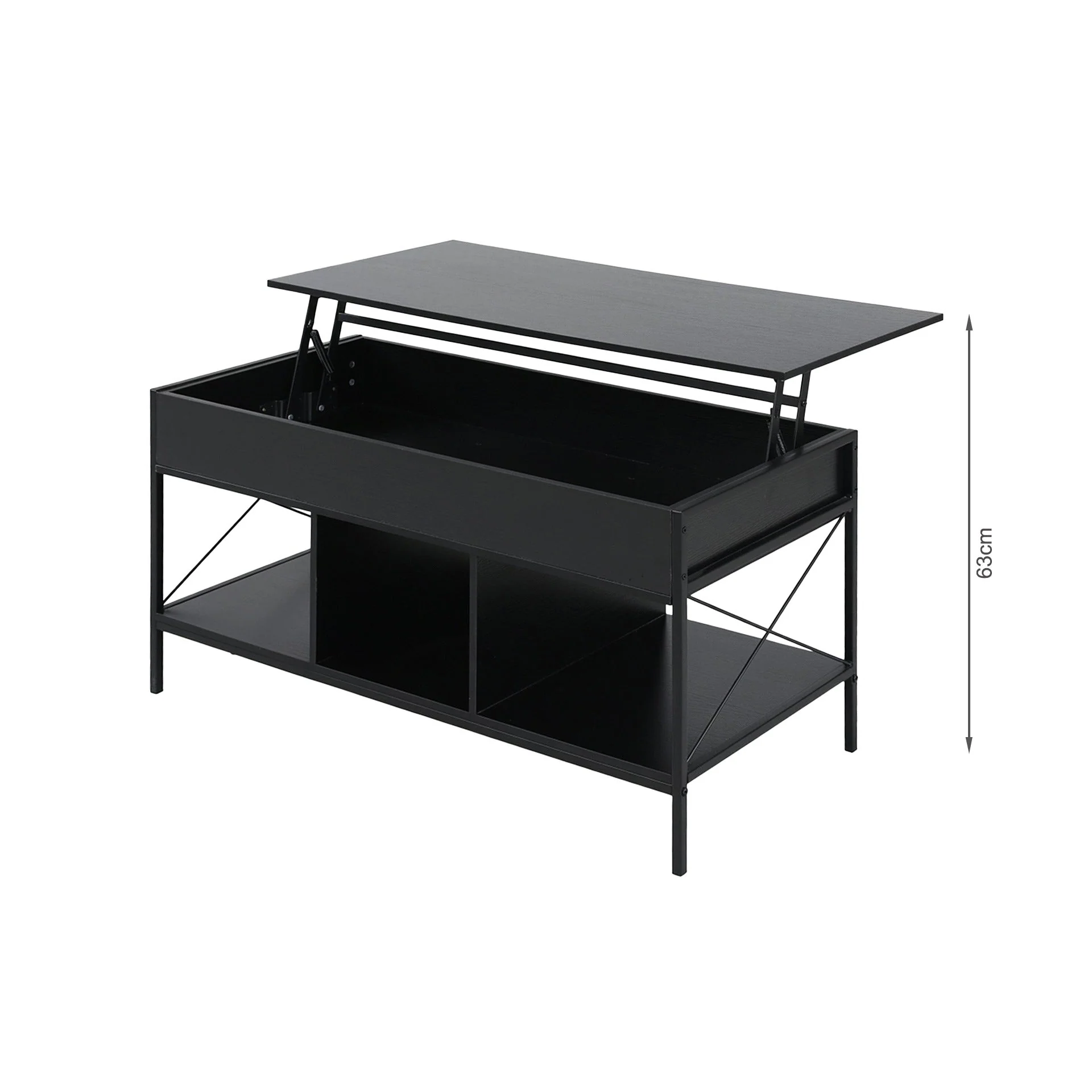 Vault Lift-Top Storage Coffee Table - Black - Image 7