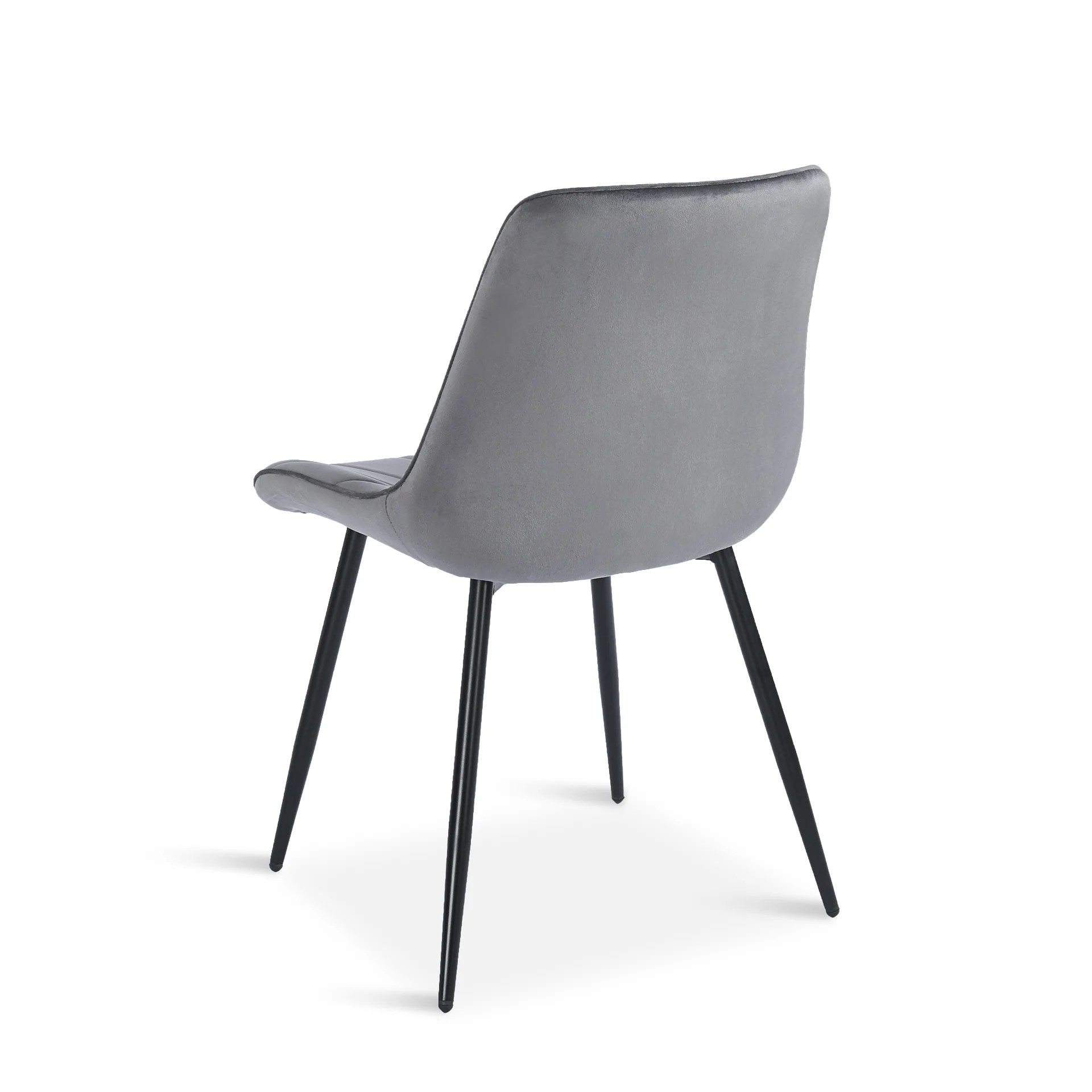 Vela Velvet Dining Chair - Set Of 4 - Dark Grey - Image 12