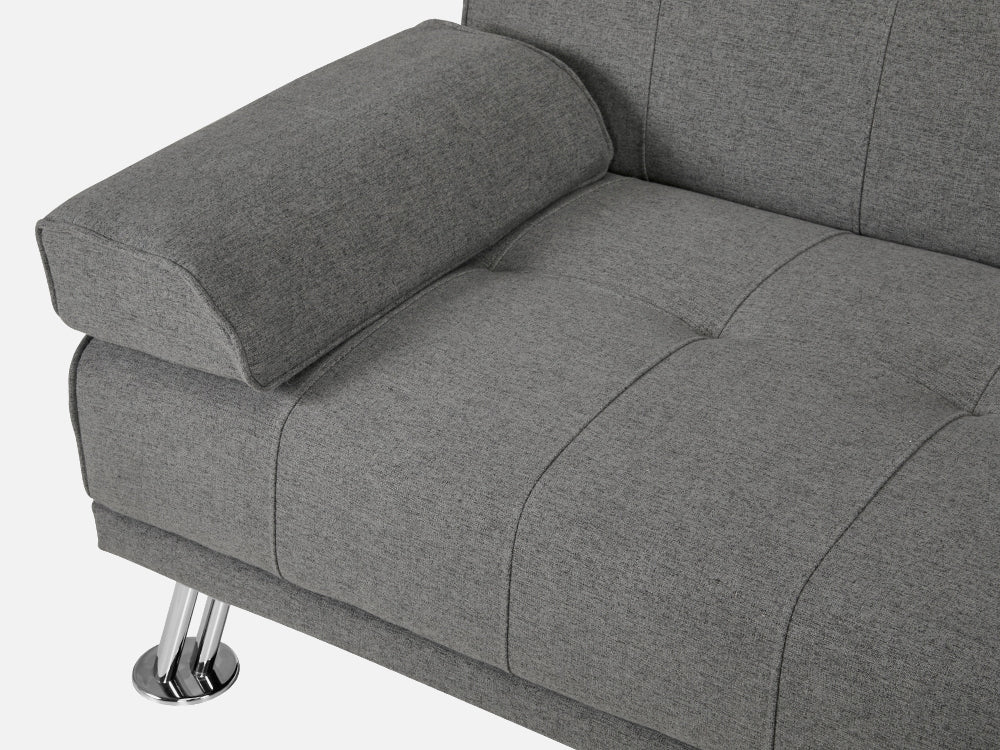 VENICE 3 Seater Sofa bed with Cup Holders - DARK GREY - Image 10