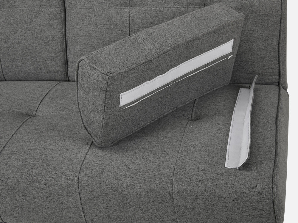 VENICE 3 Seater Sofa bed with Cup Holders - DARK GREY - Image 9
