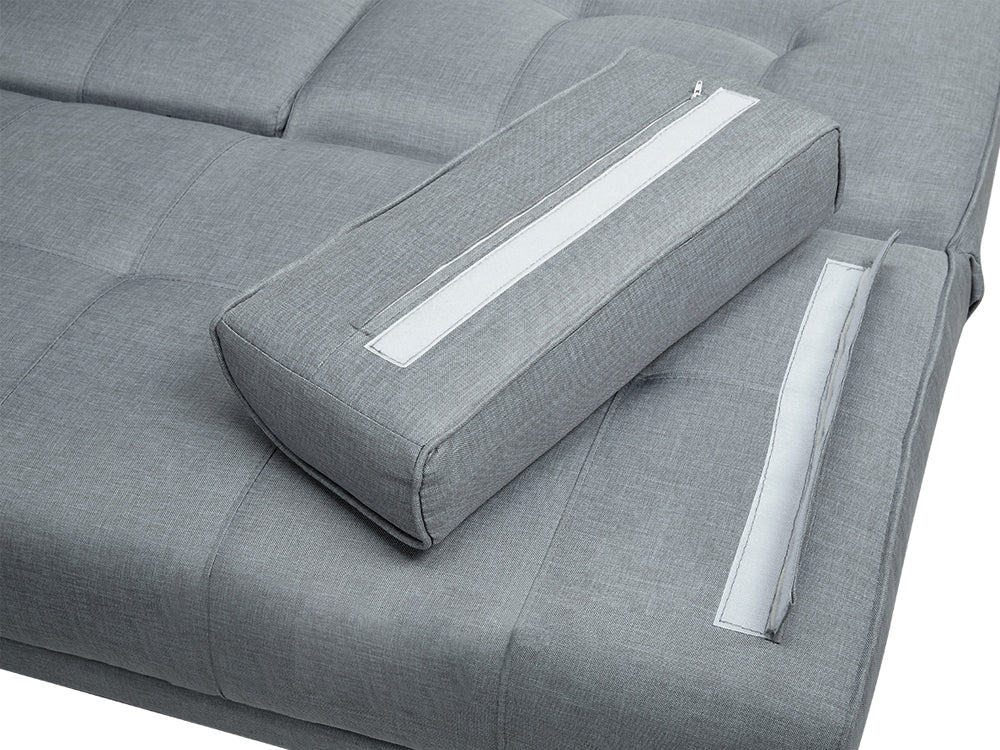 VENICE 3 Seater Sofa bed with Cup Holders - GREY - Image 11