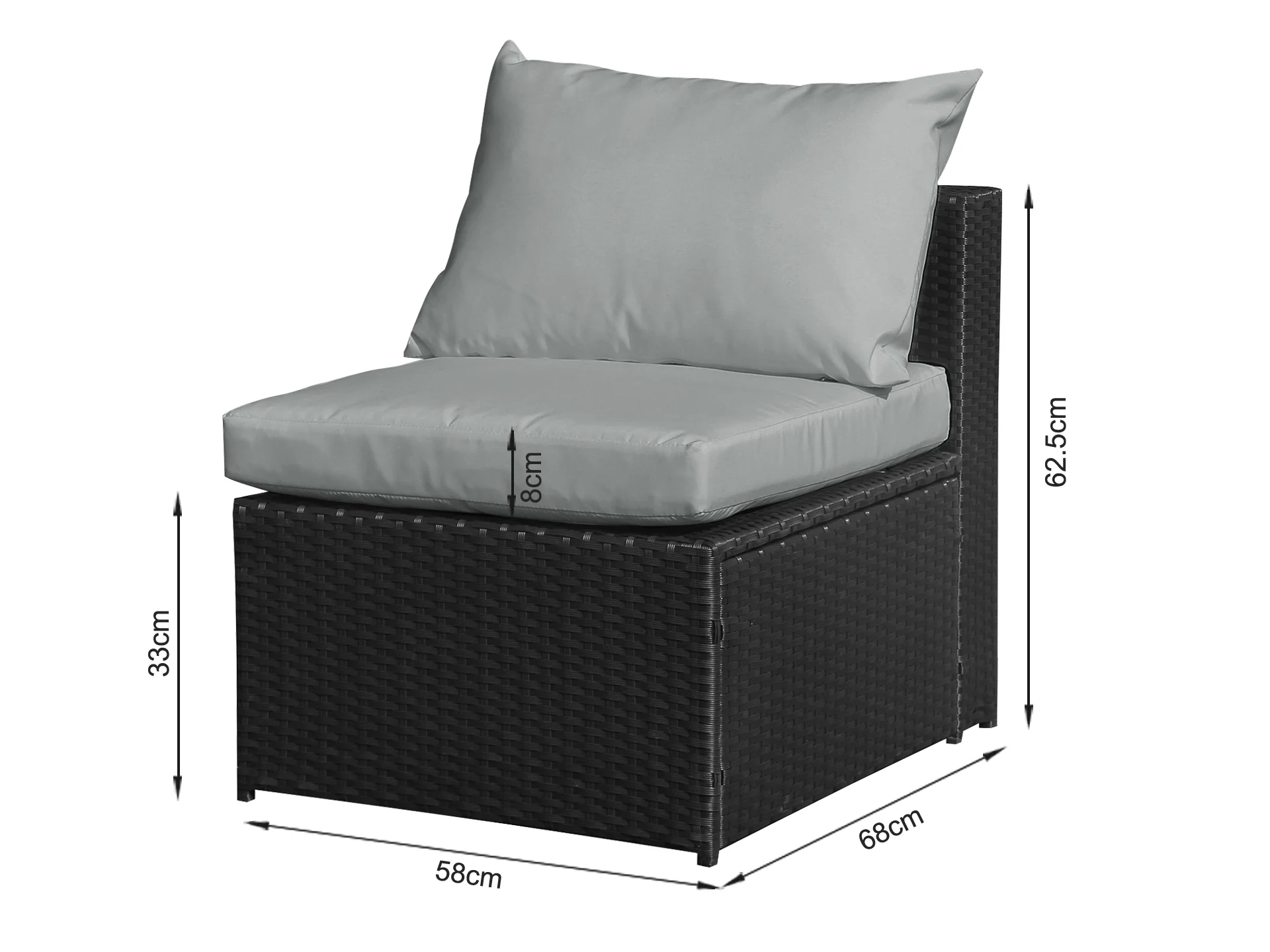 Verona 7 Piece Rattan Outdoor Sofa Set - Dark Grey - Image 4