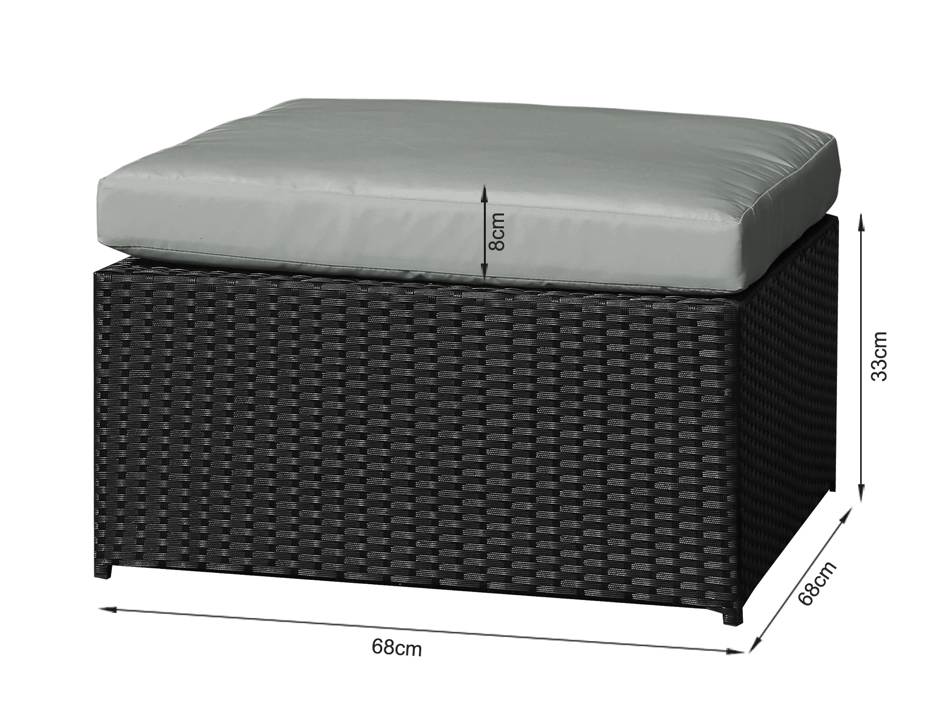 Verona 7 Piece Rattan Outdoor Sofa Set - Dark Grey - Image 5