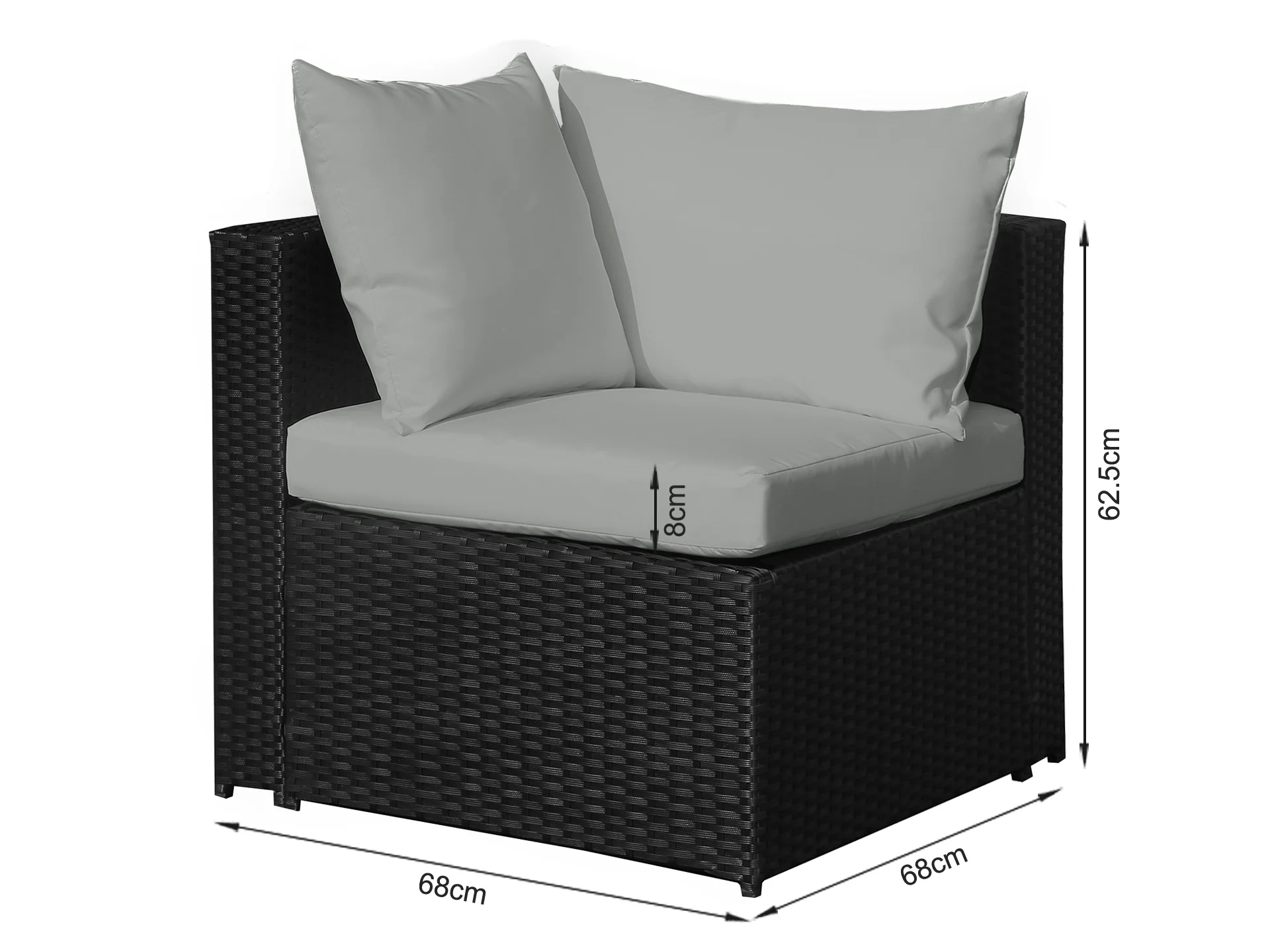 Verona 7 Piece Rattan Outdoor Sofa Set - Dark Grey - Image 6