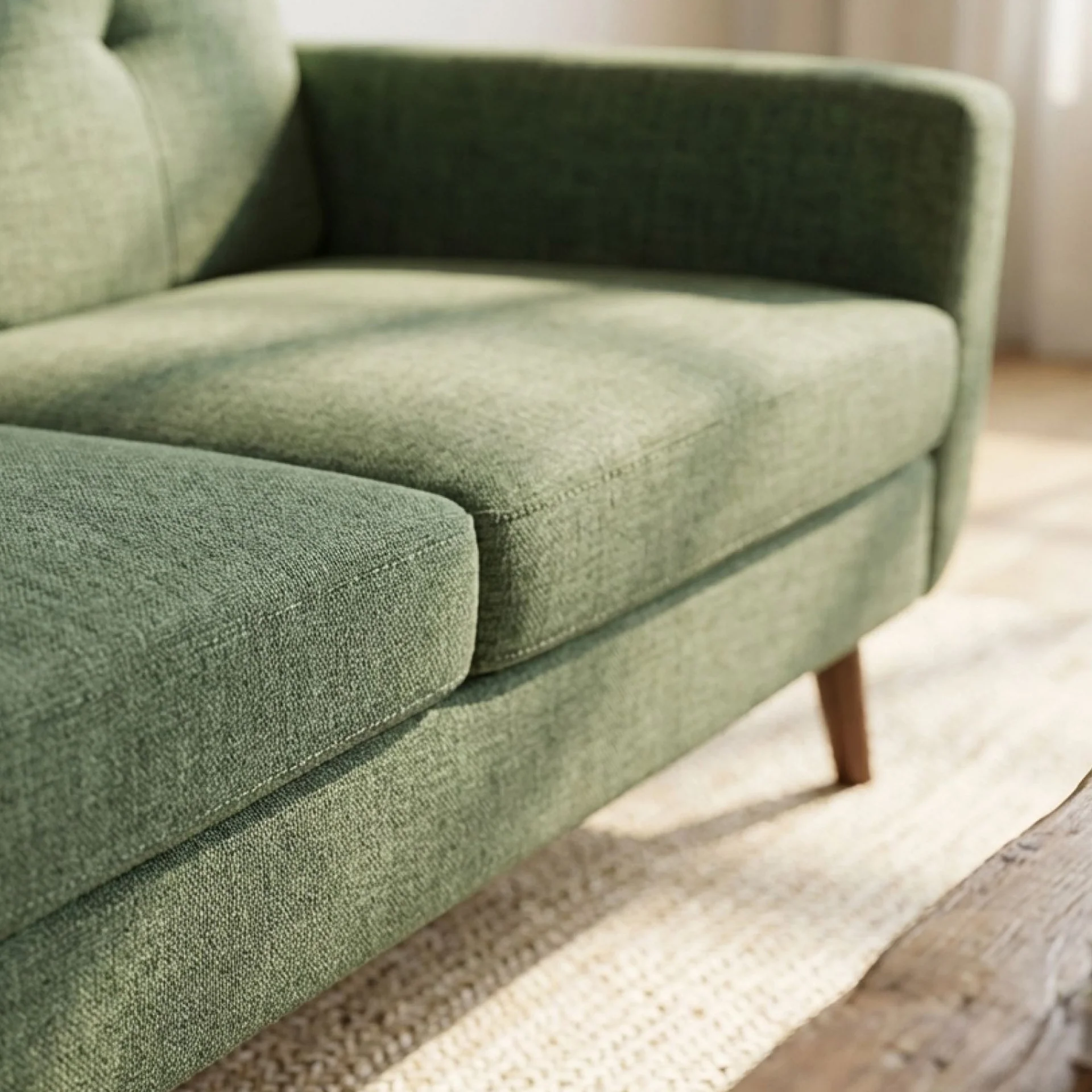Vibe Linen 2 Seater Sofa - Green - Image 4