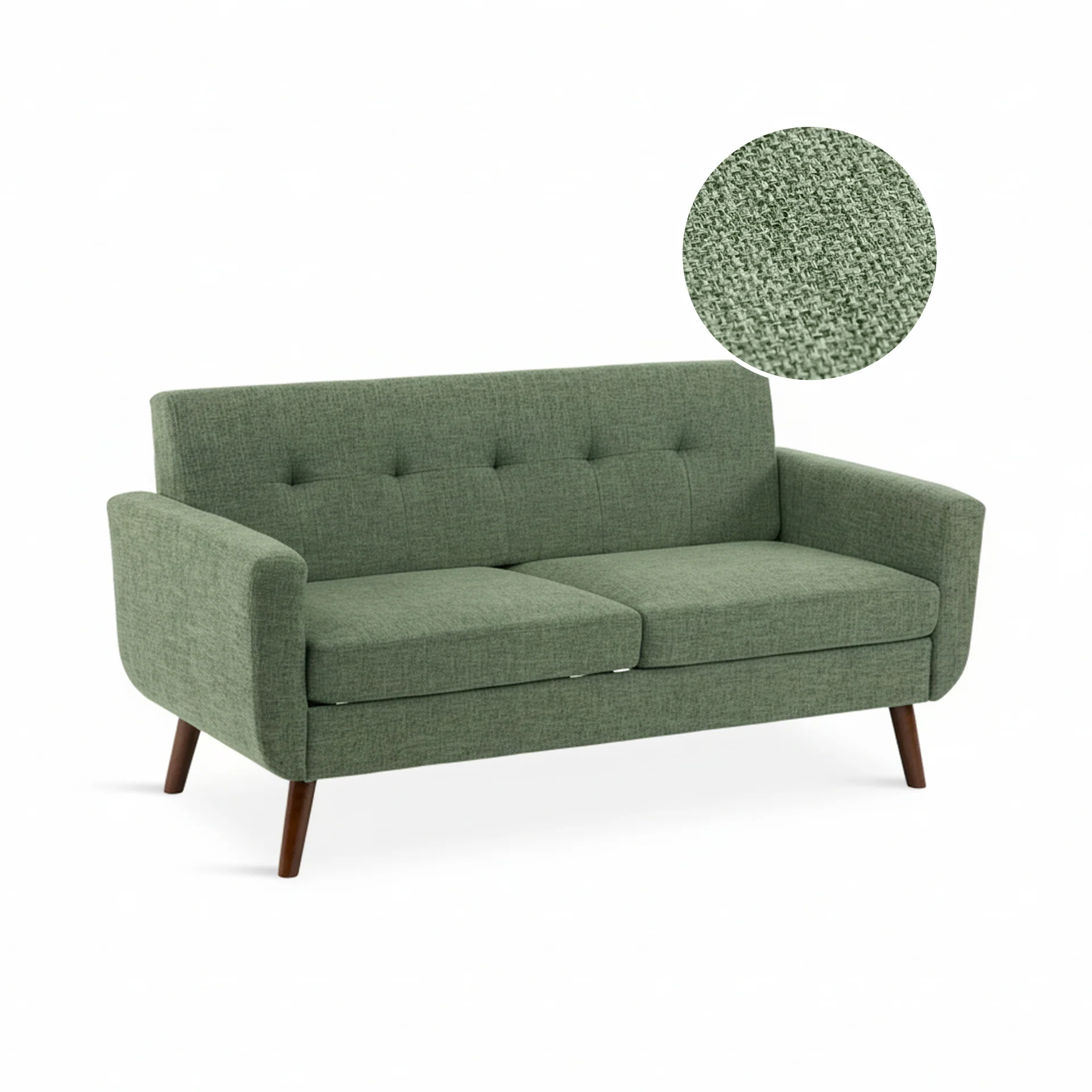 Vibe Linen 2 Seater Sofa - Green - Image 6