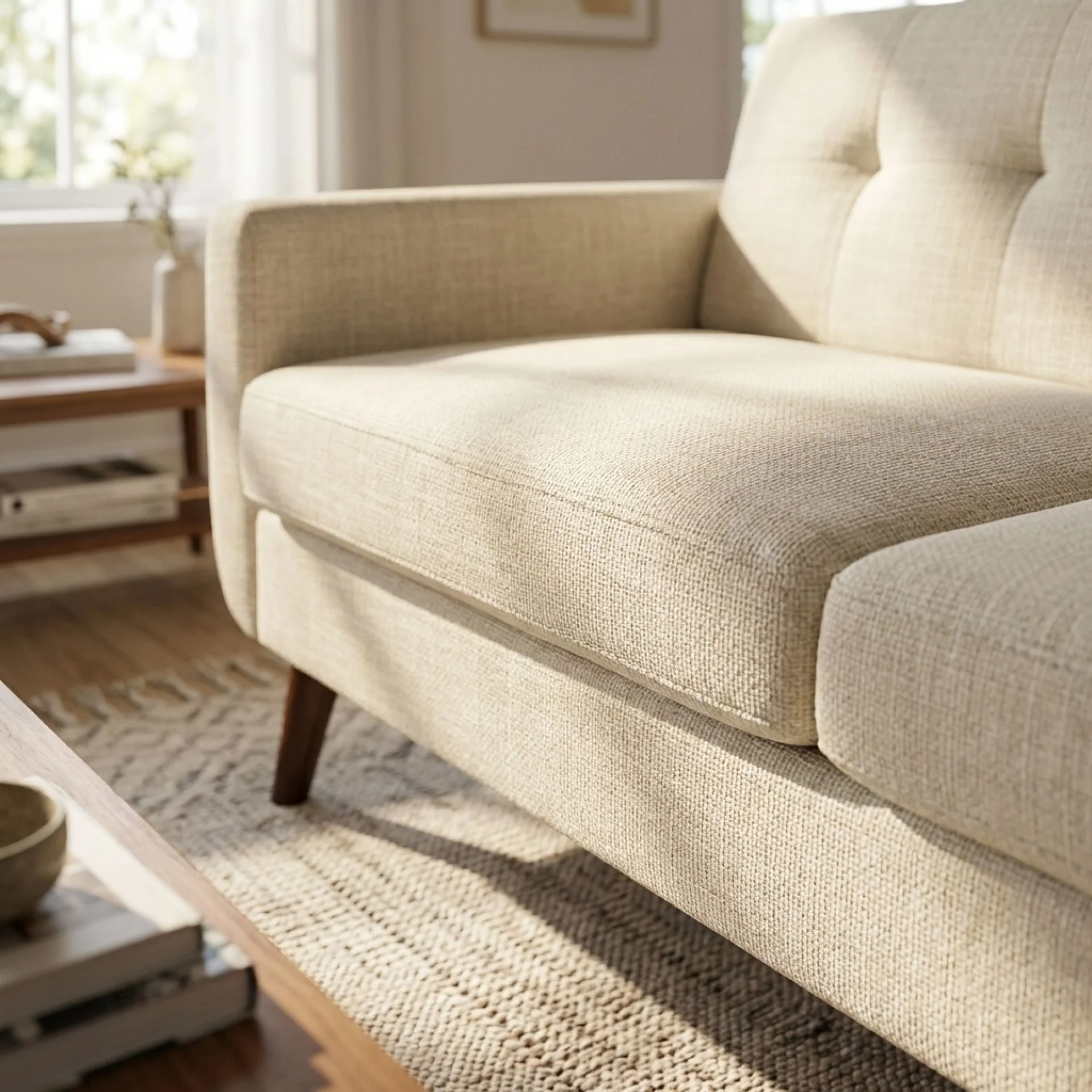 Vibe Linen 3 Seater Sofa - Beige - Image 6