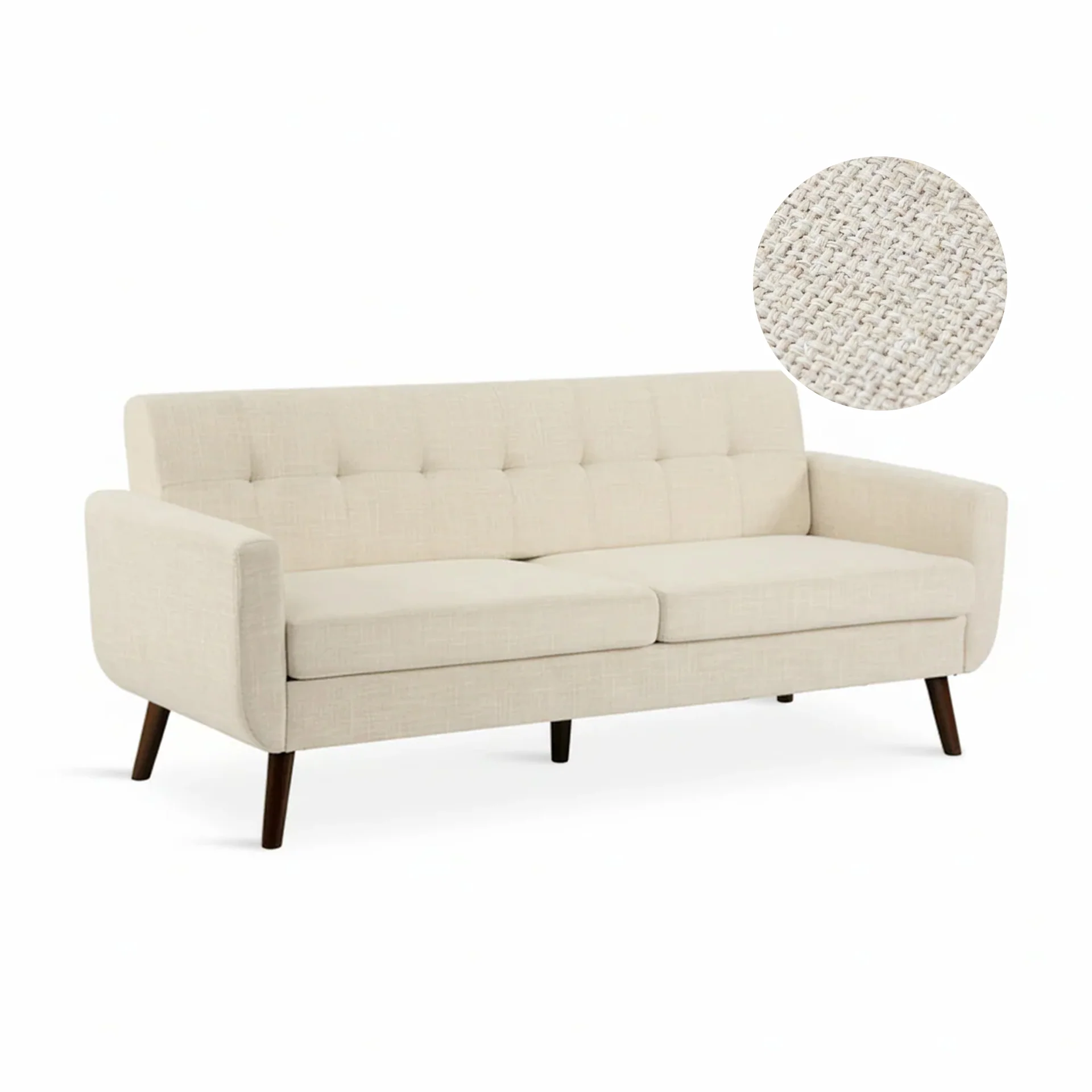 Vibe Linen 3 Seater Sofa - Beige - Image 7