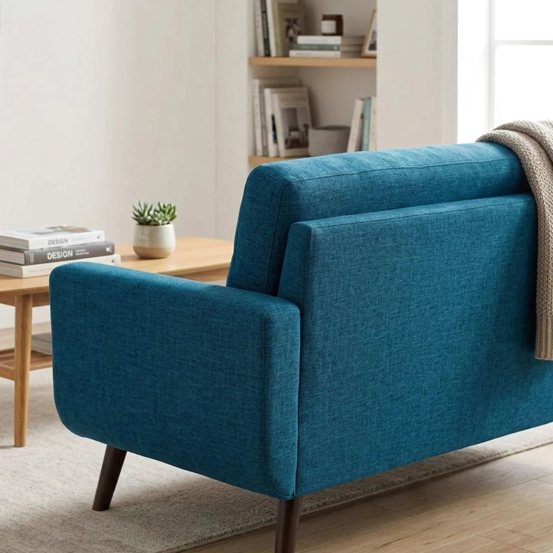 Vibe Linen 3 Seater Sofa - Blue - Image 5