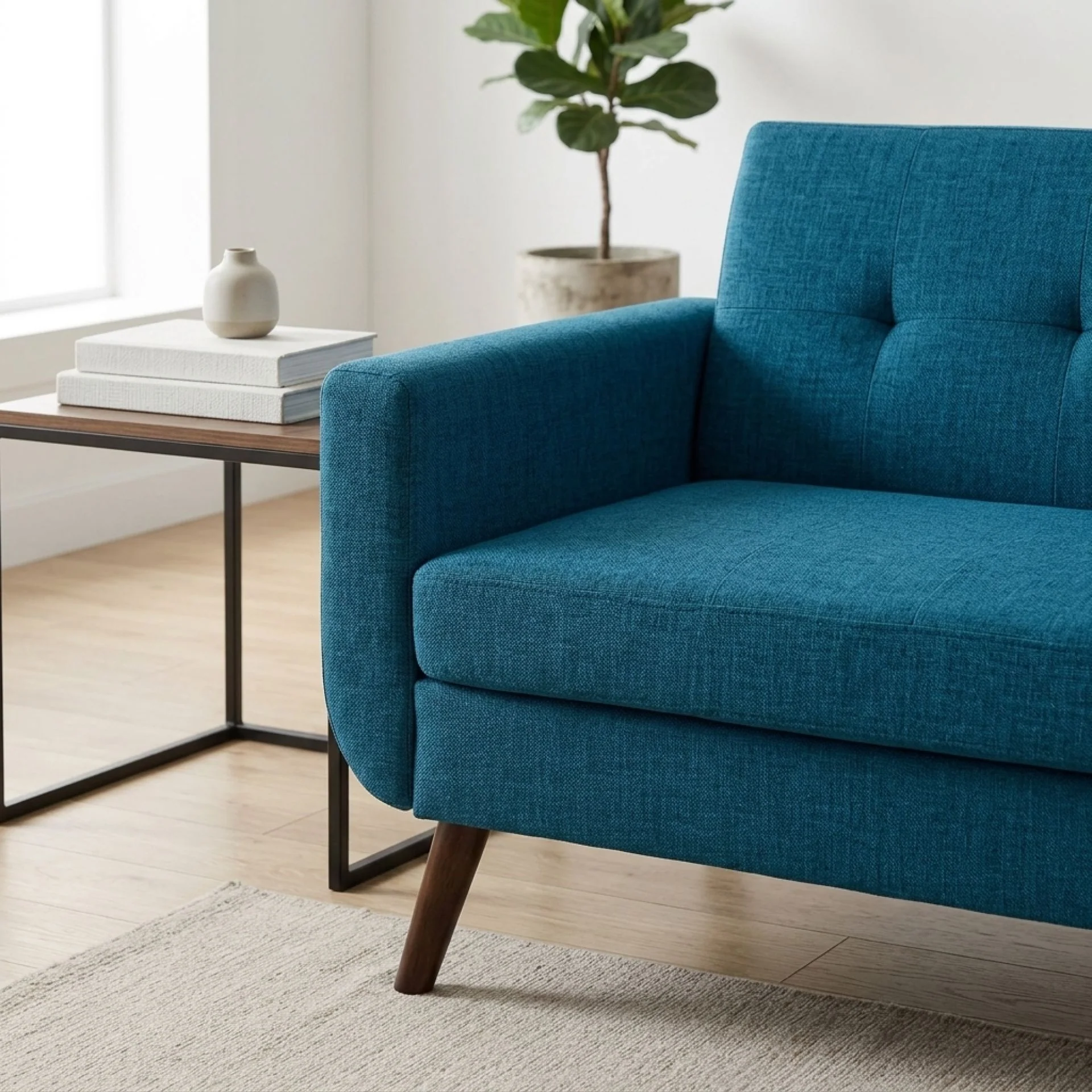Vibe Linen 3 Seater Sofa - Blue - Image 6