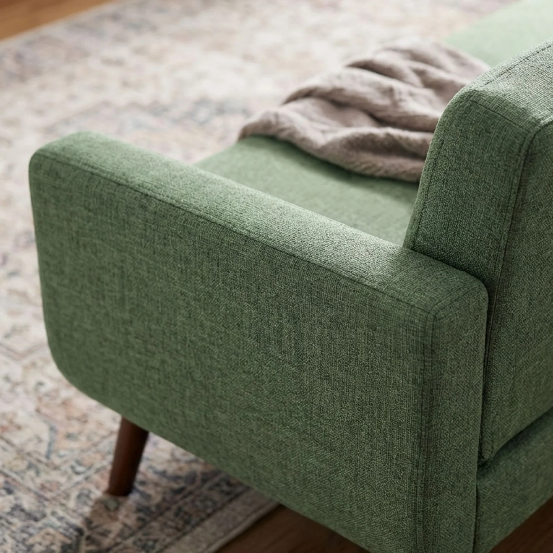 Vibe Linen 3 Seater Sofa - Green - Image 4