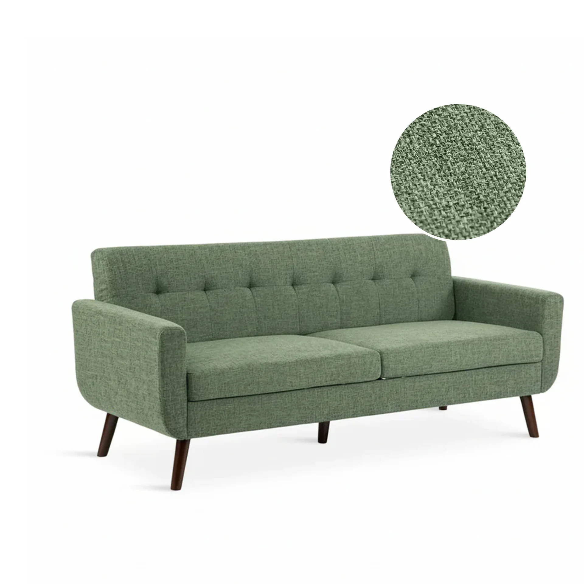 Vibe Linen 3 Seater Sofa - Green - Image 6