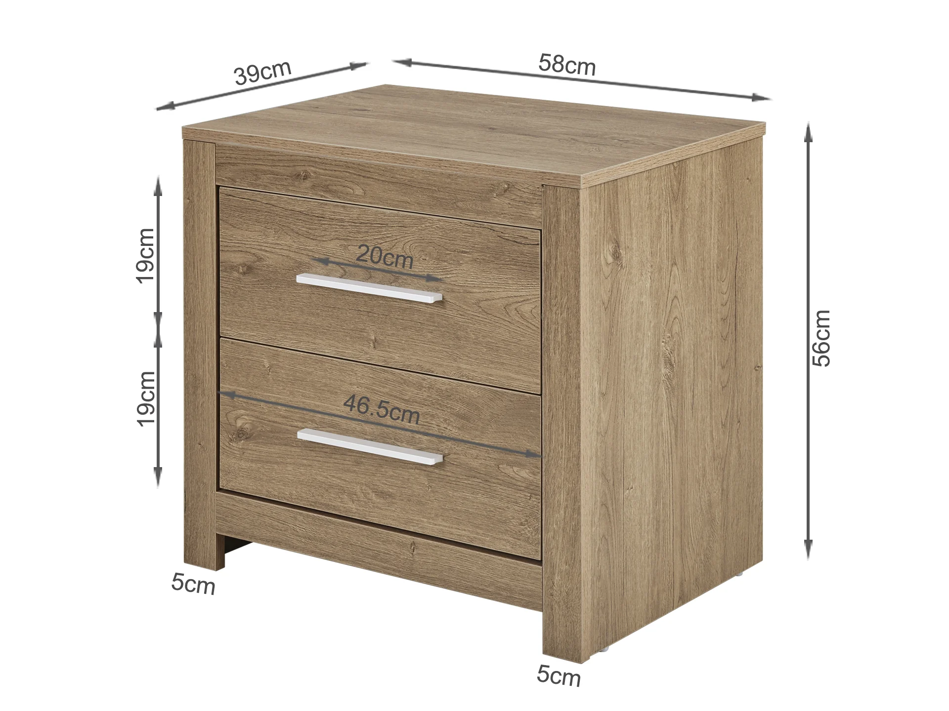 Vicente Wooden Bedside Table - Oak - Image 9
