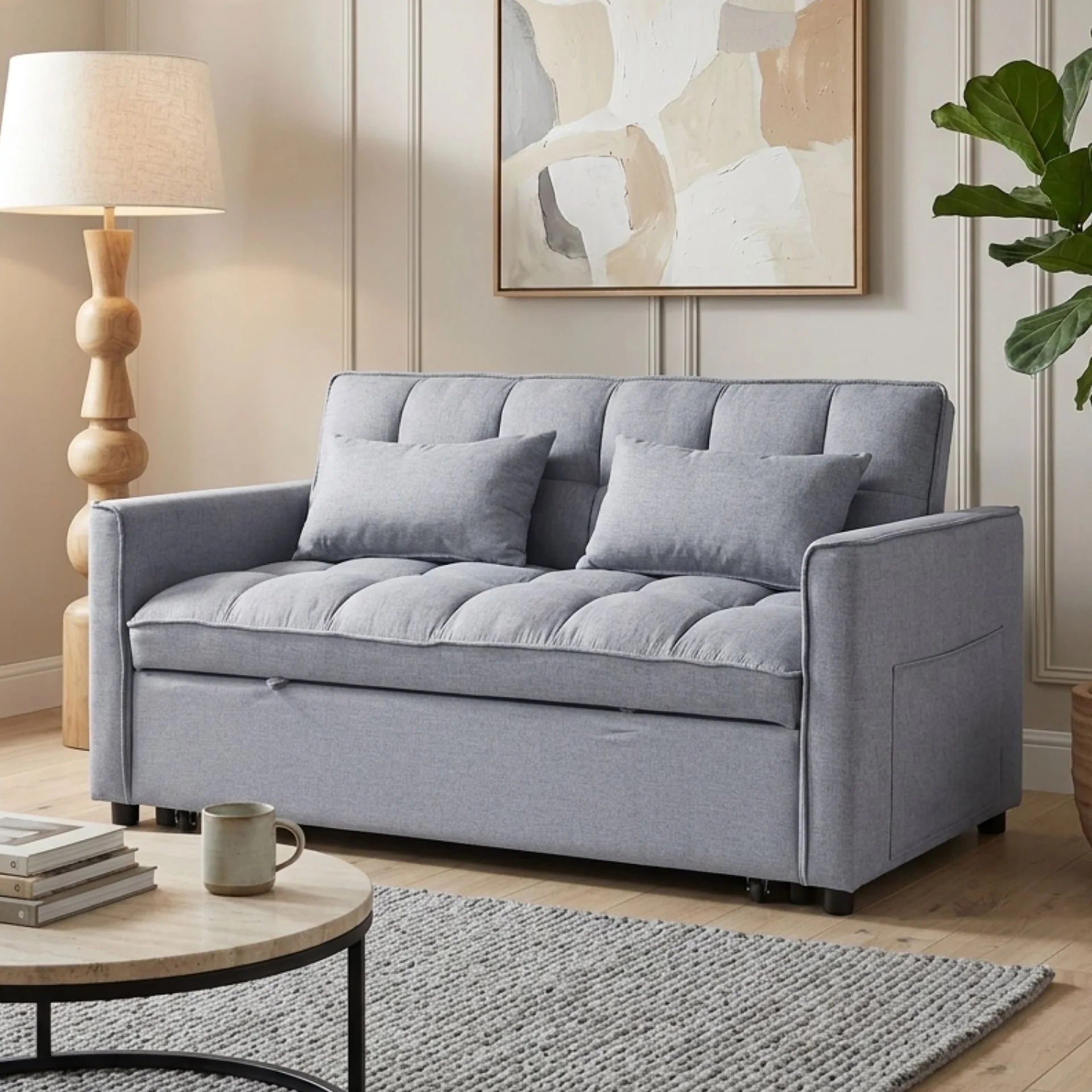 Vida 2 Seater Sofa Bed - Grey
